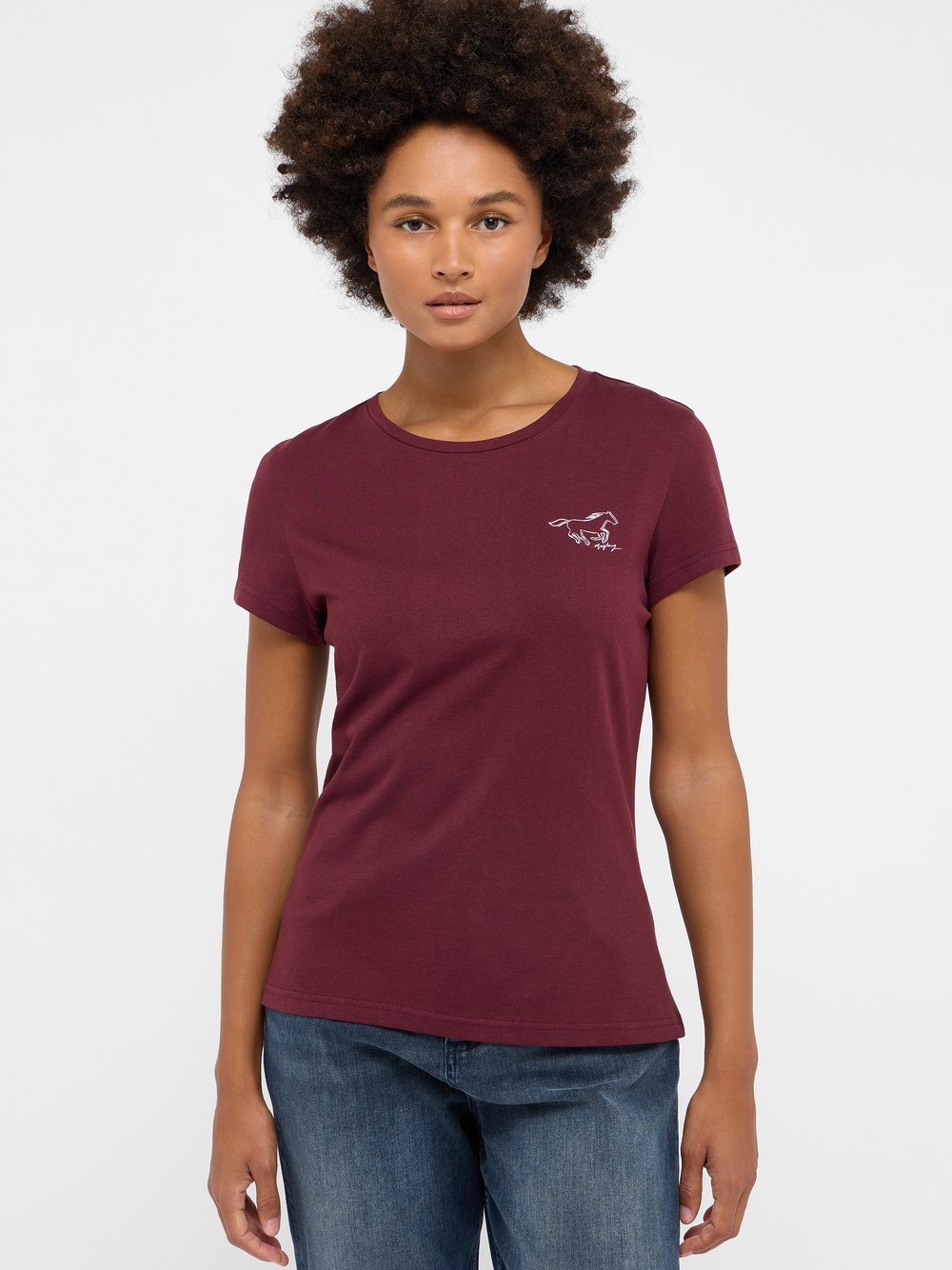 Mustang T-Shirt Damen Baumwolle rot, XS