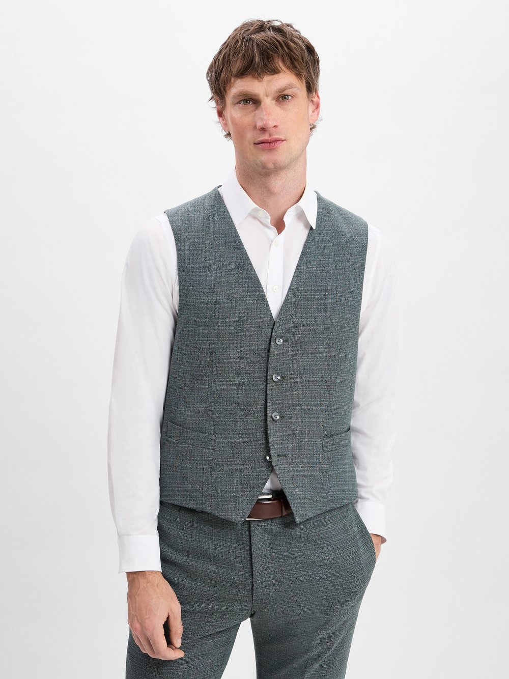 Strellson Baukasten-Anzugsweste Herren Regular Fit mehrfarbig meliert, 48