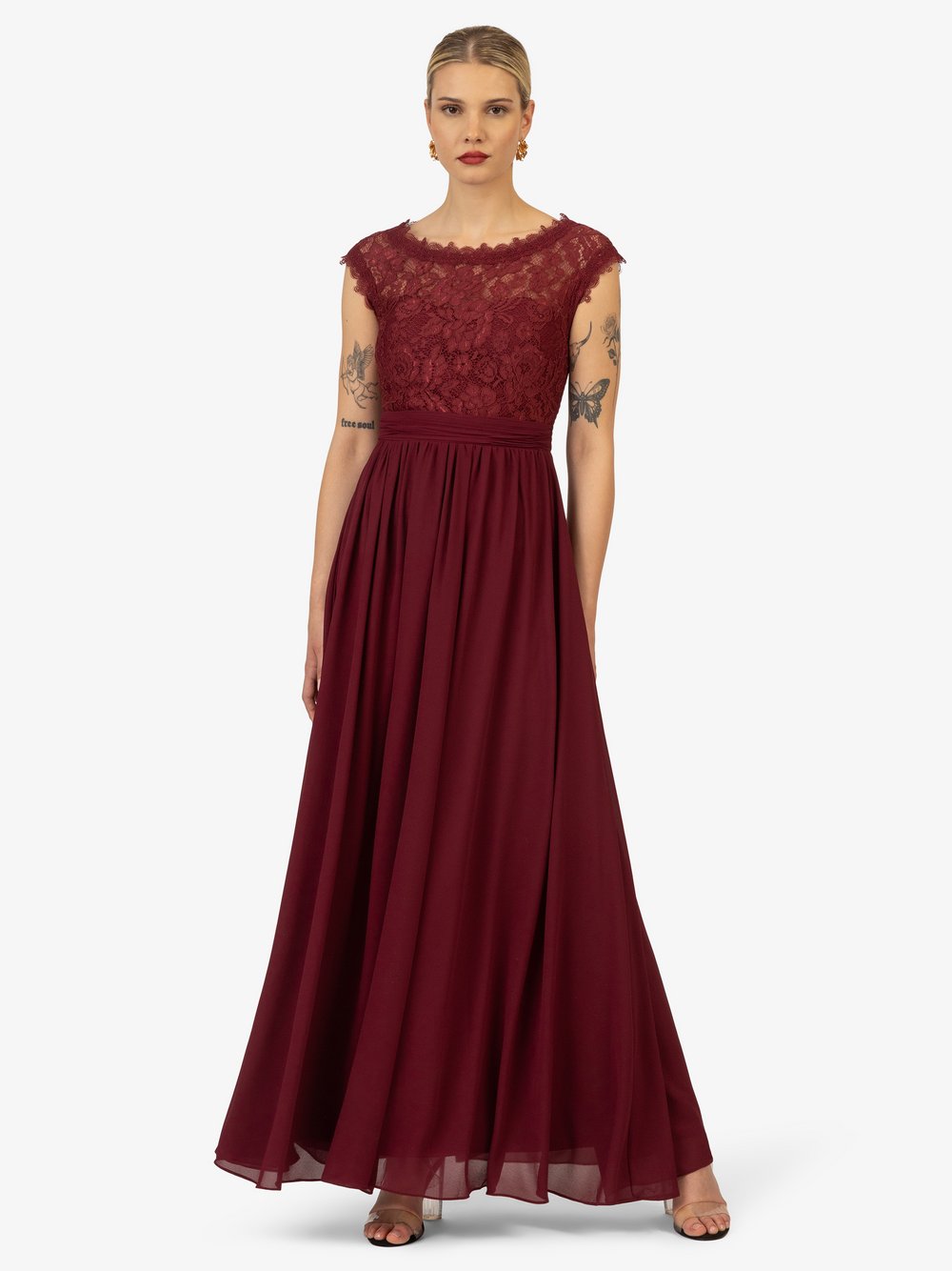 Kraimod Abendkleid Damen rot gemustert, 40