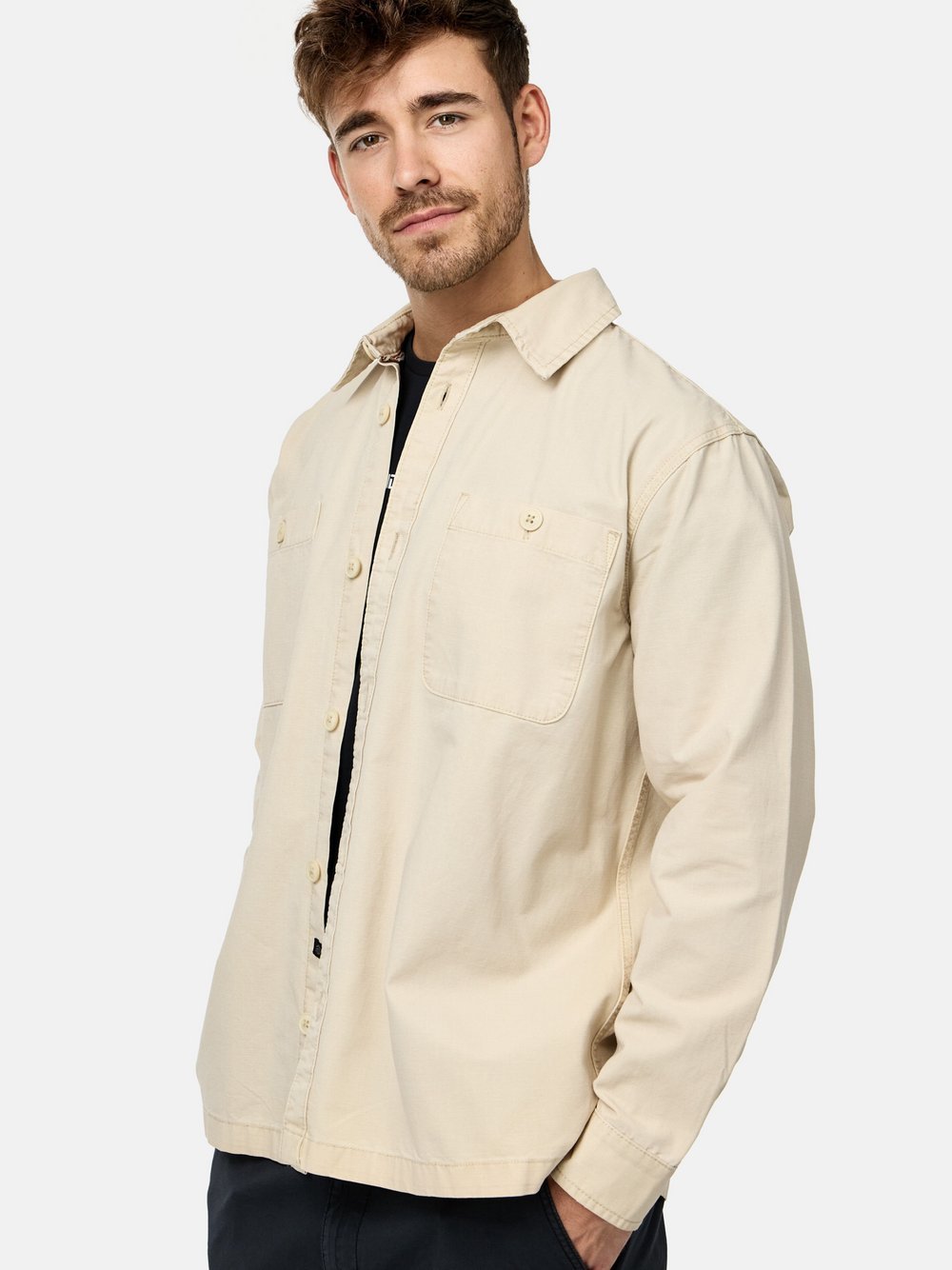 Indicode Hemd Langarm Herren Regular Fit Baumwolle beige, XL