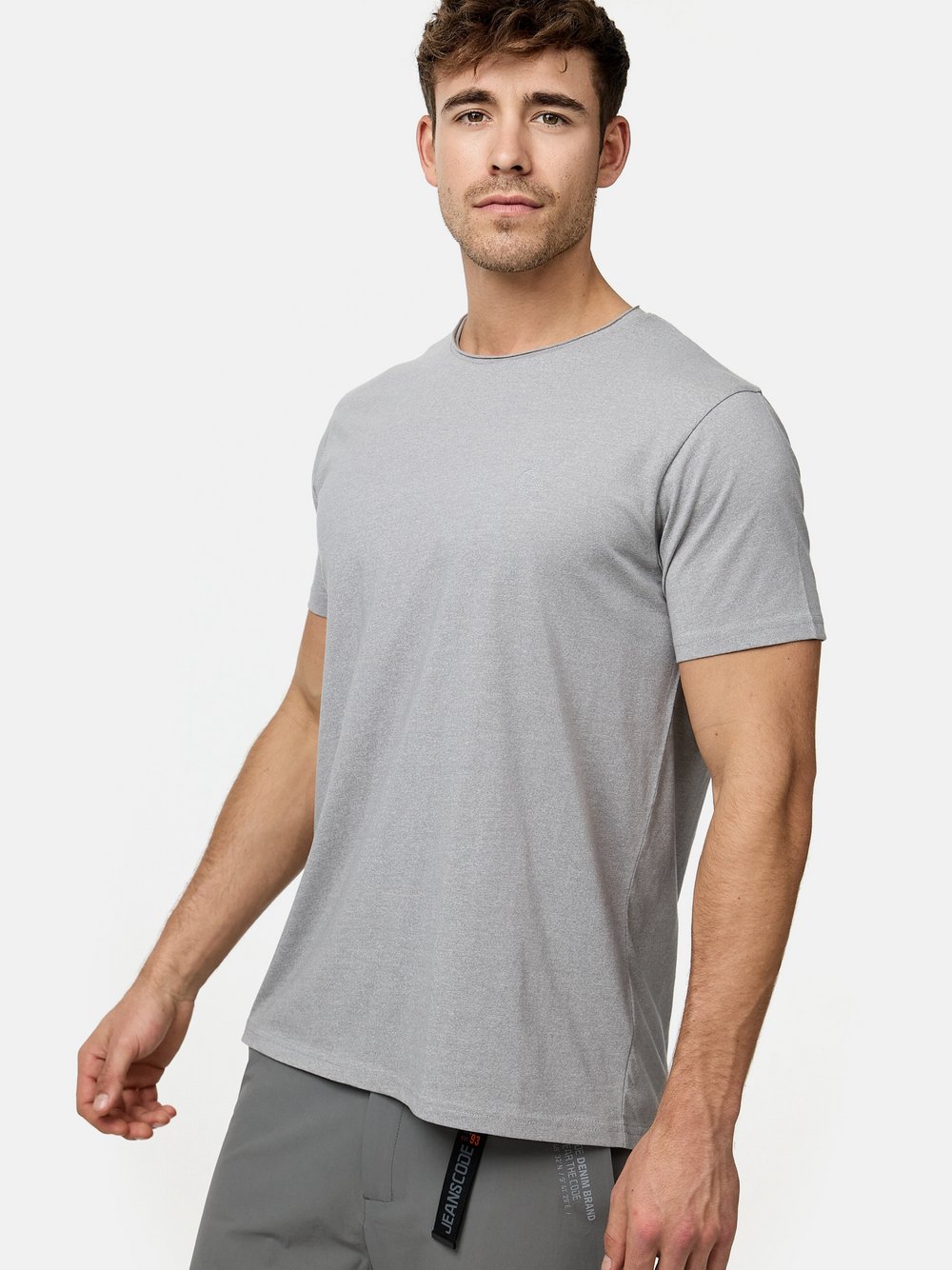 Indicode T-Shirt Herren Baumwolle grau, L