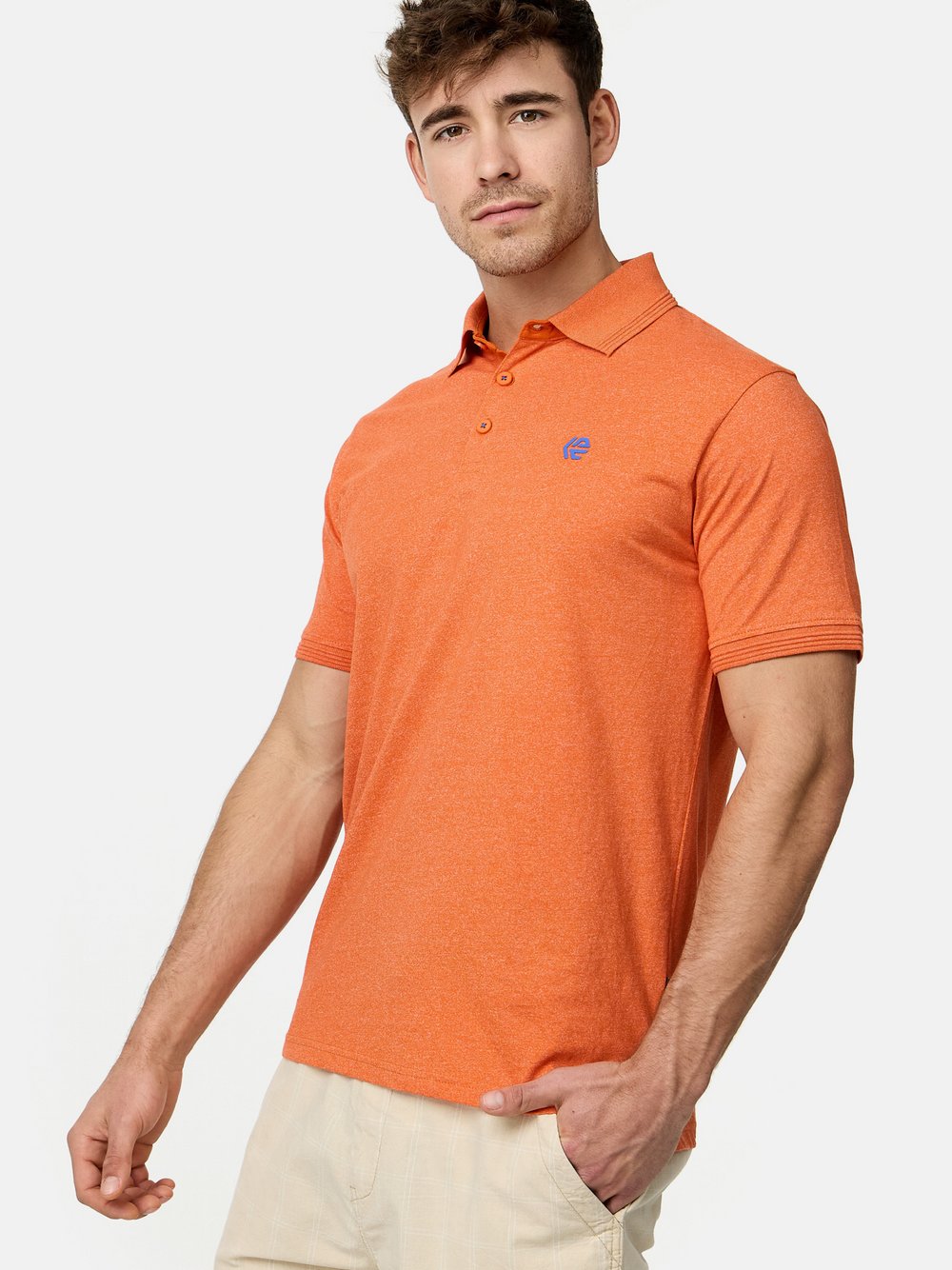 Indicode Poloshirt Herren Baumwolle orange, XL