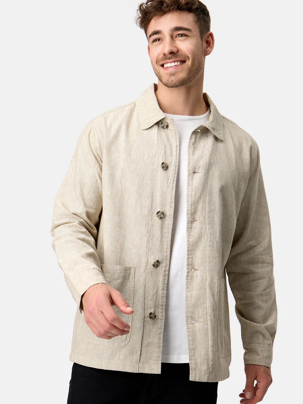 Indicode Übergangsjacke Herren Baumwolle beige, M