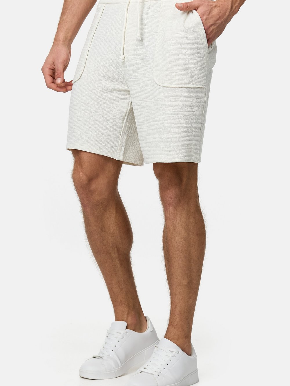 Indicode Shorts Sweat Herren Baumwolle weiß, S