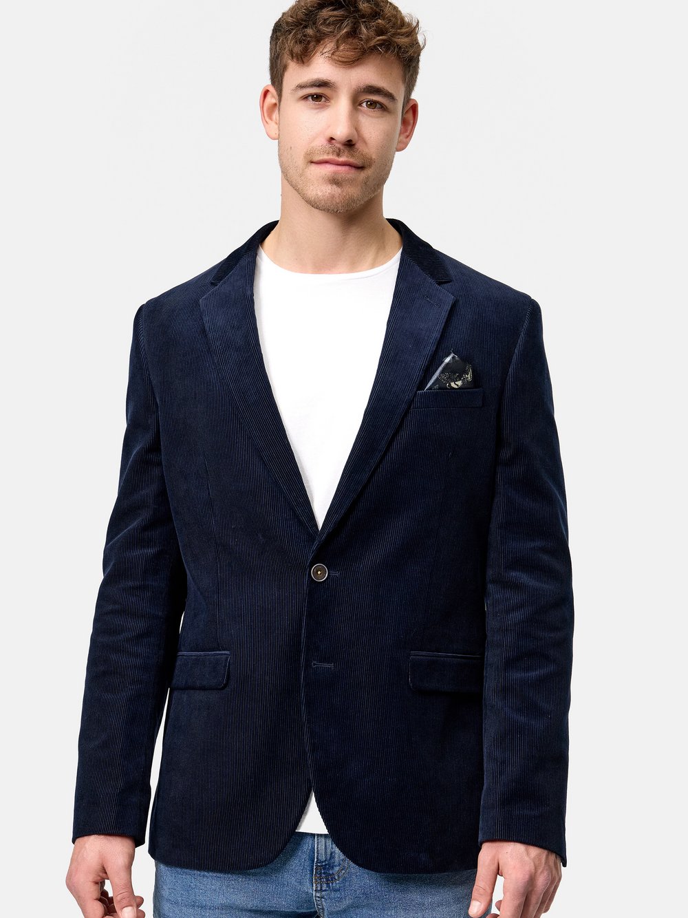 Jeff Sakko Herren Slim Fit Baumwolle blau, 48