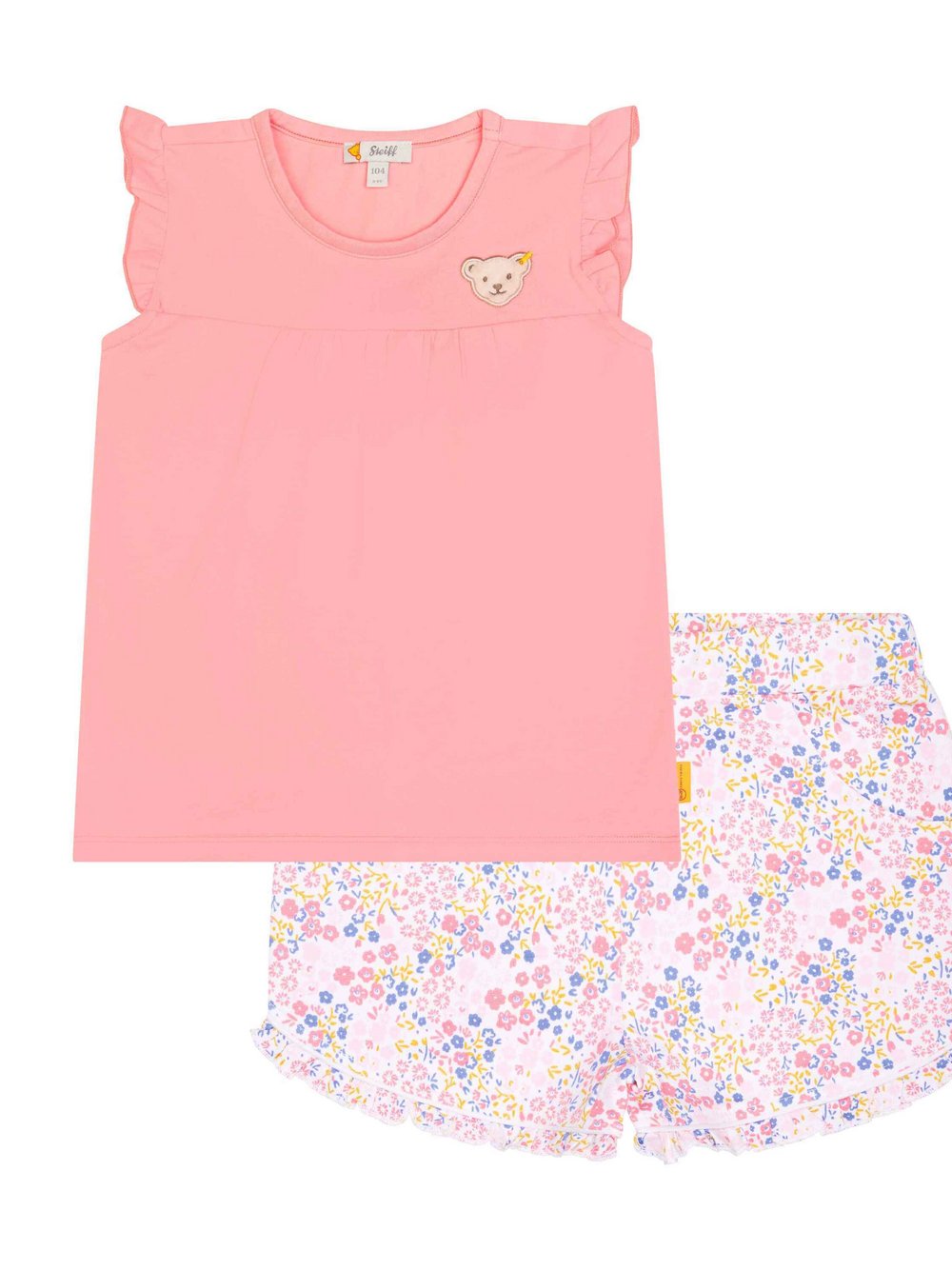 Steiff Set Shorts + T-Shirt Mädchen Baumwolle rosa, 92