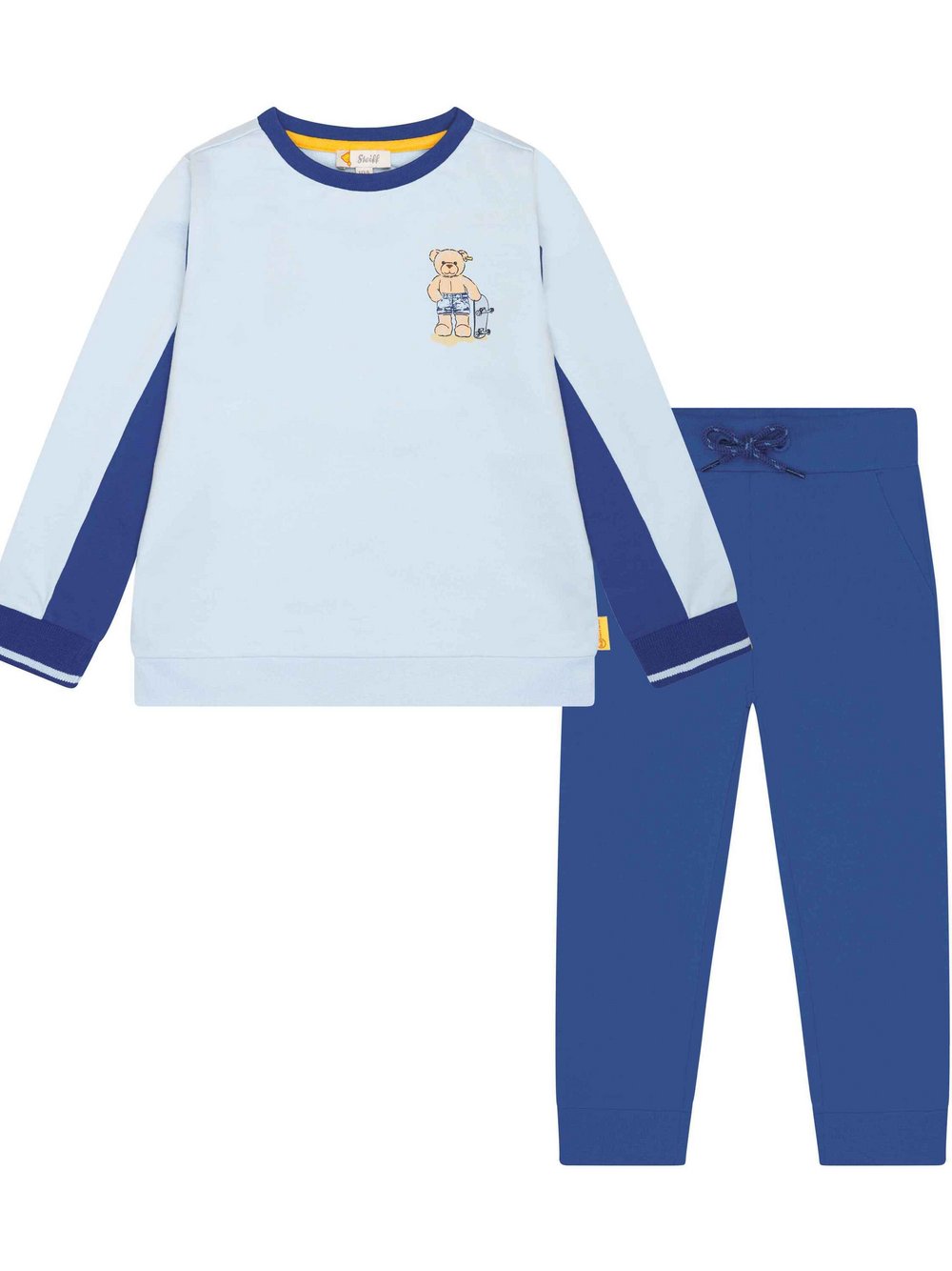 Steiff Set Jogger + Sweatshirt Jungen Baumwolle blau, 116