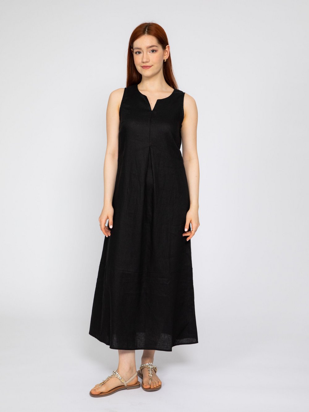 Vicci Germany Leinenkleid Damen schwarz, 38