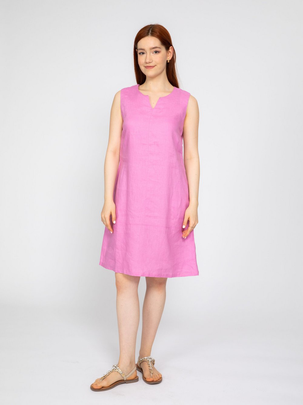 Vicci Germany Midikleid Damen Leinen rosa, 36