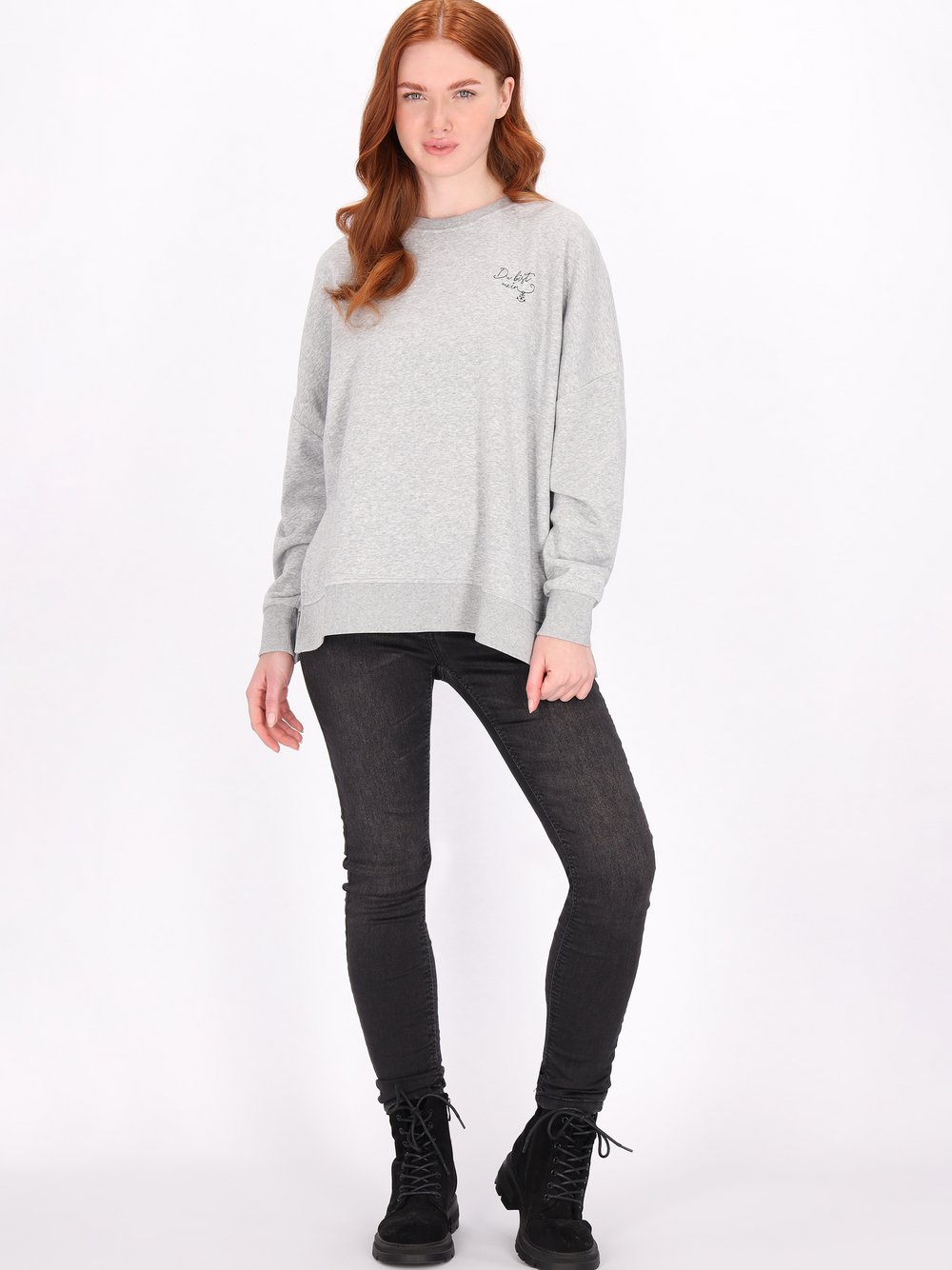 Dreimaster Sweatshirt Damen Baumwolle grau, L