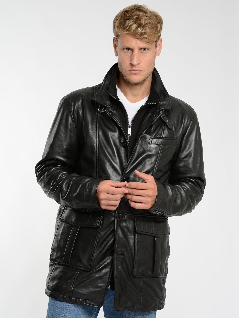 JCC Lederjacke Herren schwarz, 54