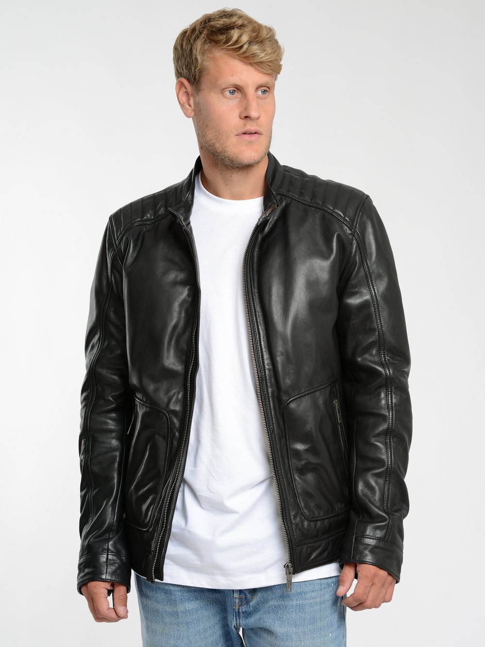 JCC Lederjacke Herren schwarz, 48