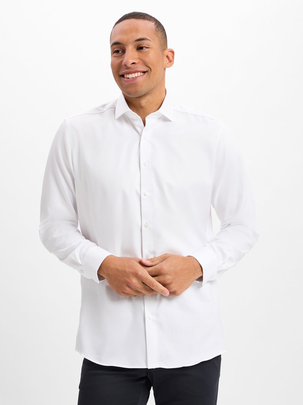 Finshley & Harding Hemd Herren Modern Fit Baumwolle weiß, 45