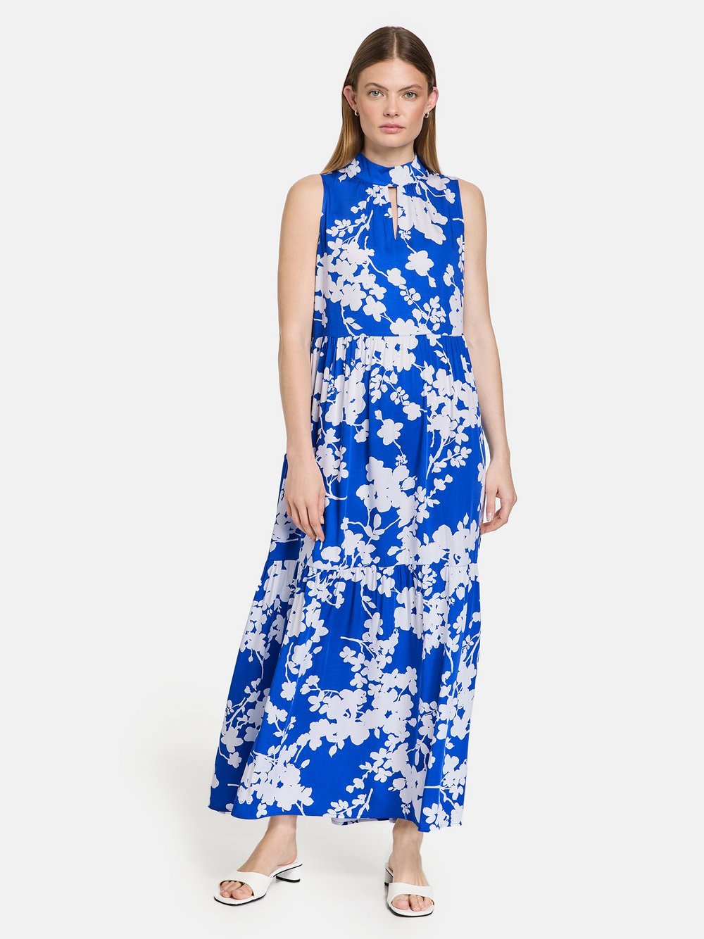 Taifun Maxikleid Damen Viskose blau bedruckt, 42