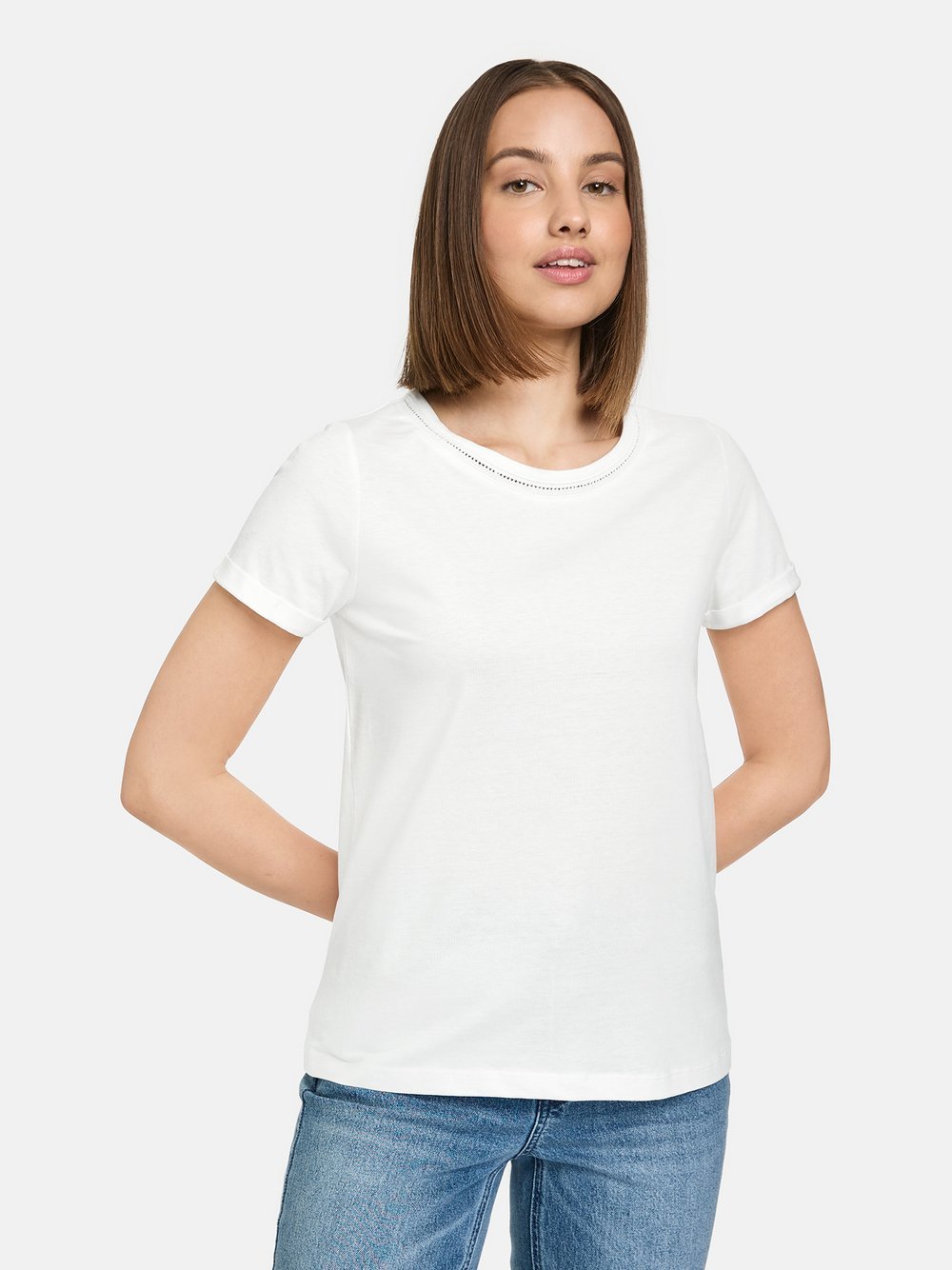 Taifun T-Shirt Damen Baumwolle weiß, 48