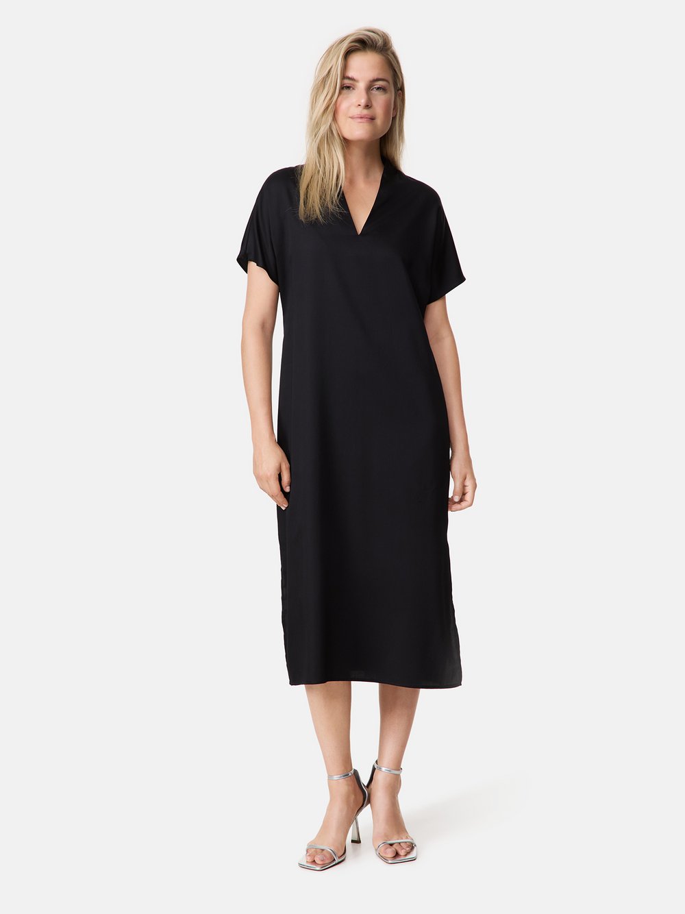 Taifun Midikleid Damen Viskose schwarz, 42