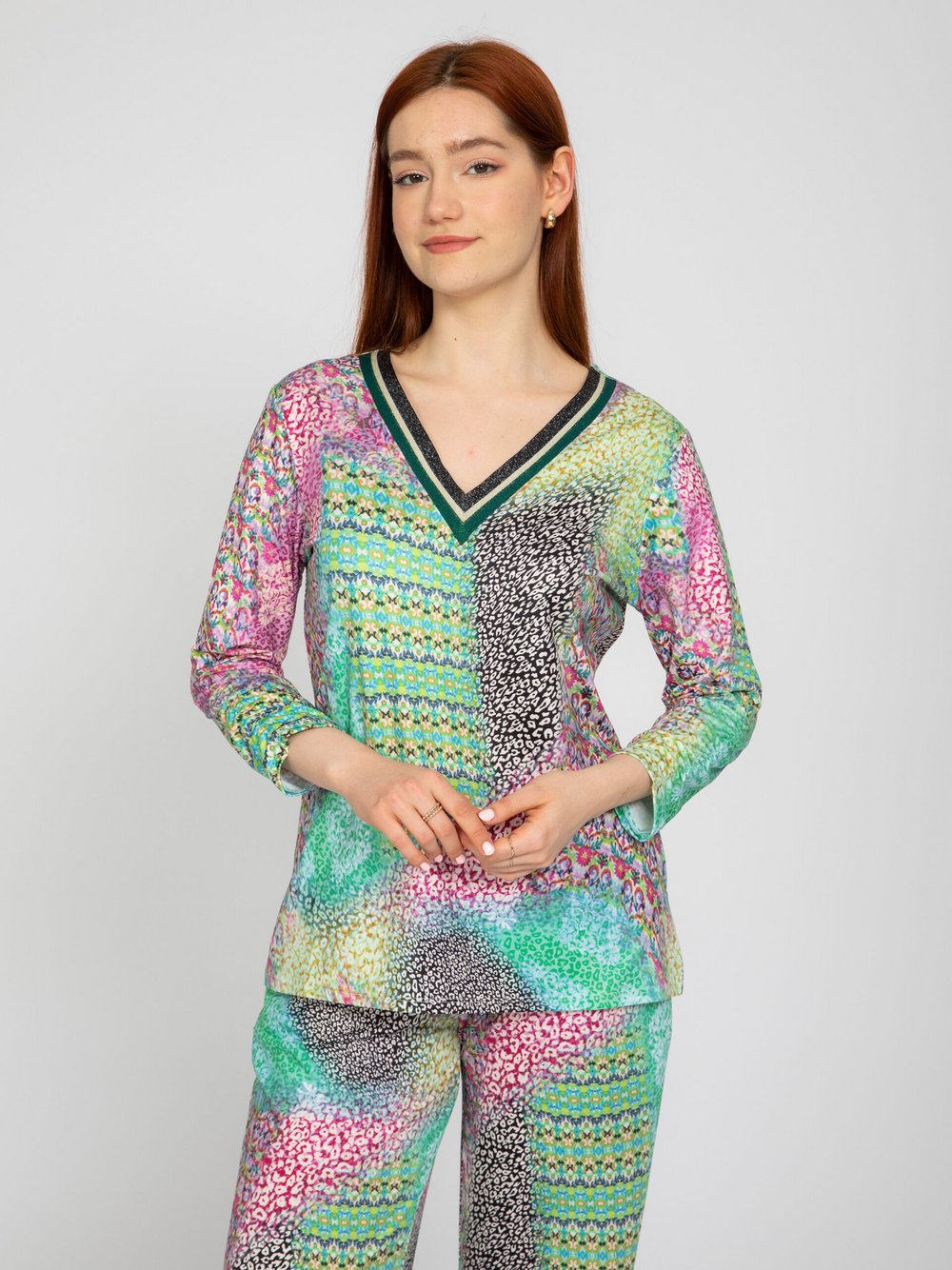 Vicci Germany Bluse Damen Viskose mehrfarbig bedruckt, 42