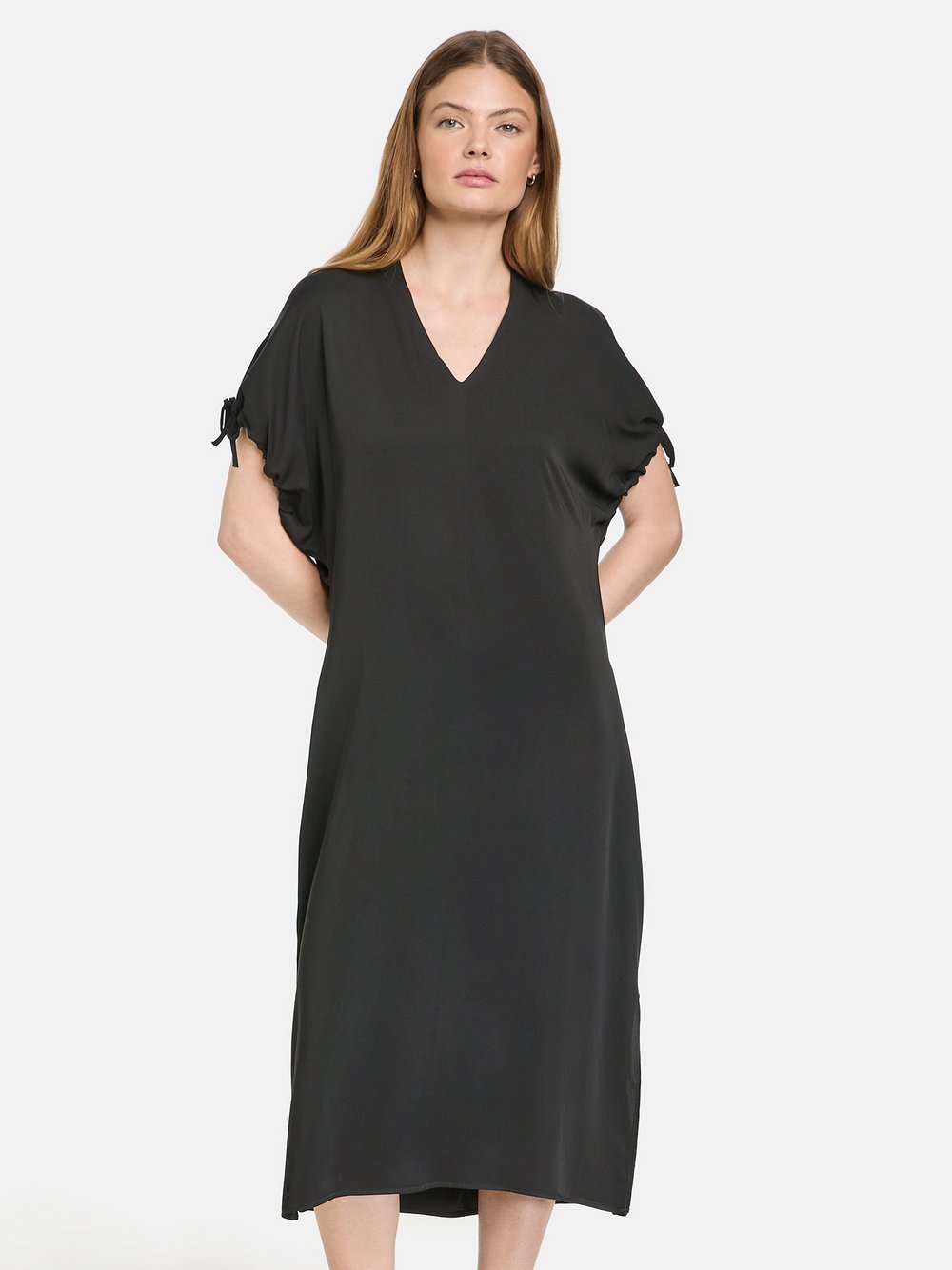 Taifun Midikleid Damen Viskose schwarz, 46