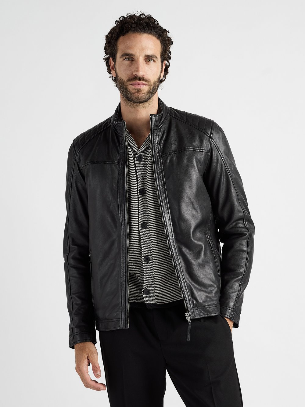 JCC Lederjacke Herren schwarz, 58