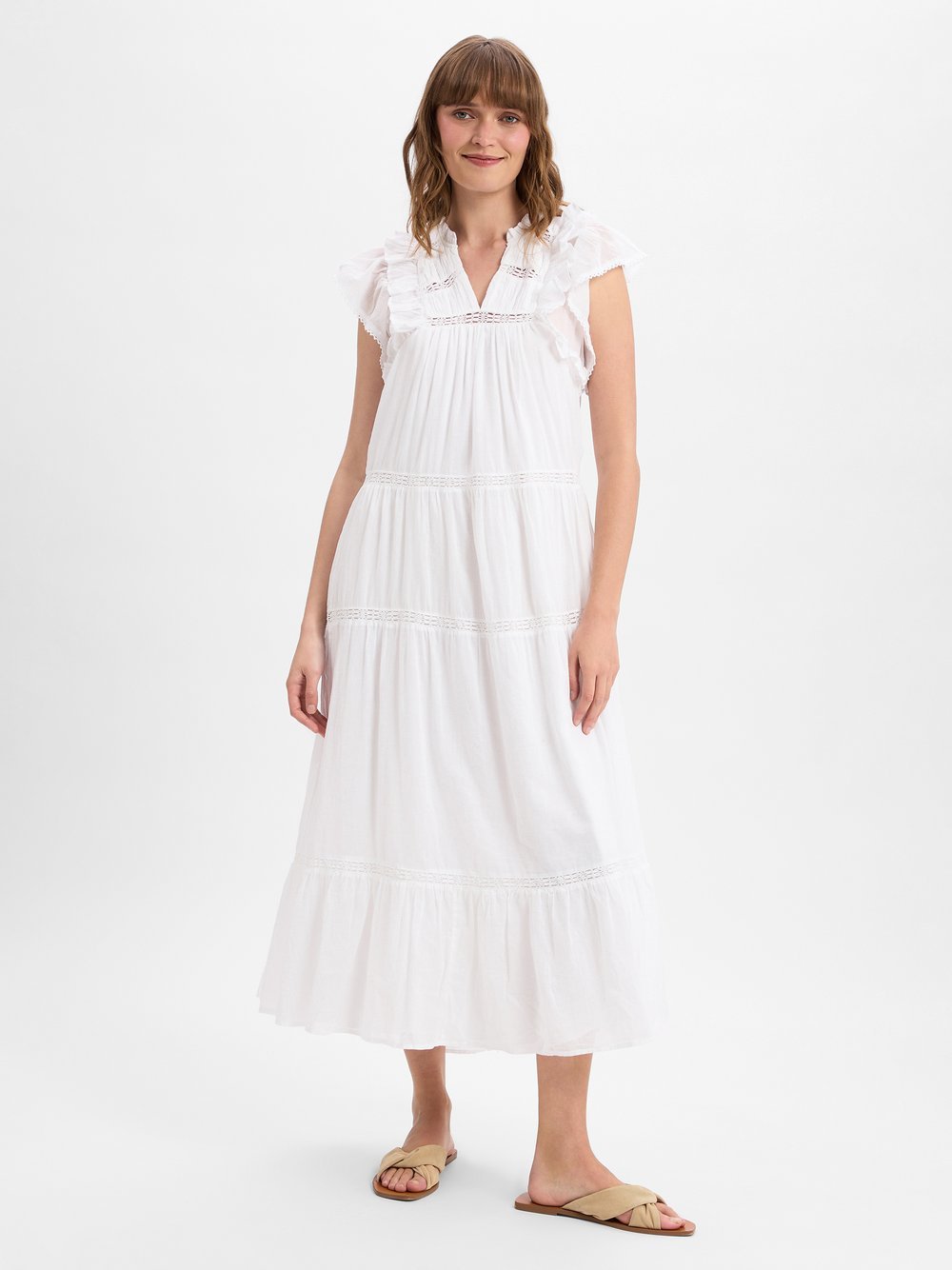 Neo Noir Freizeitkleid Damen Baumwolle weiß, 36