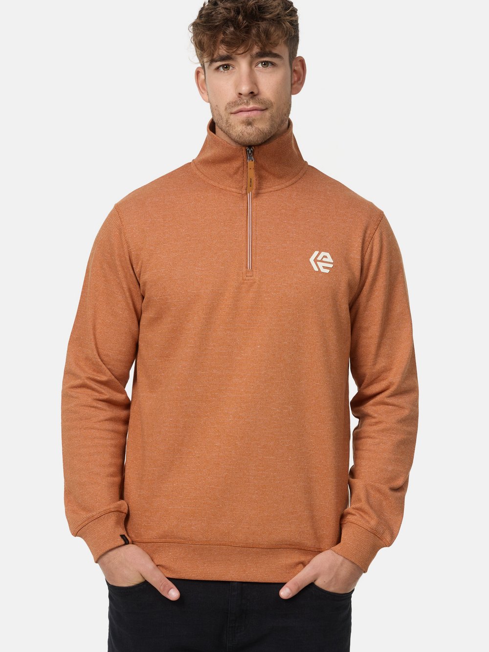 Indicode Sweatshirt Herren Baumwolle orange, M