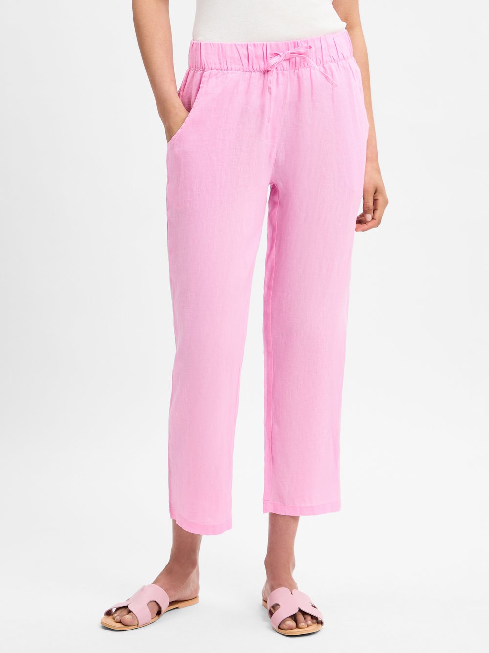 Marie Lund Stoffhose aus Leinen Damen rosa, 34