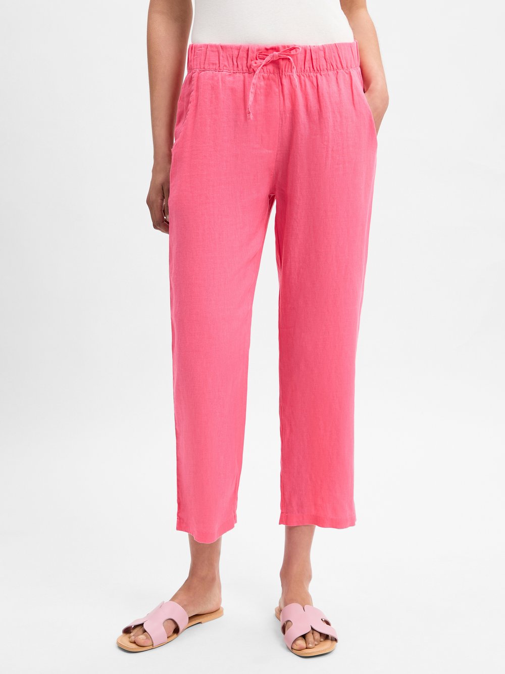 Marie Lund Stoffhose aus Leinen Damen pink, 44