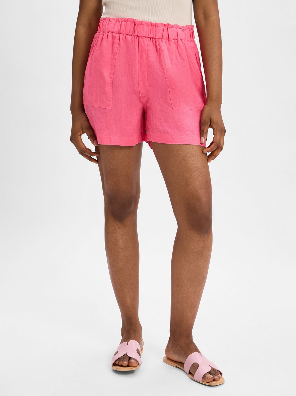 Marie Lund Shorts aus Leinen Damen pink, 36