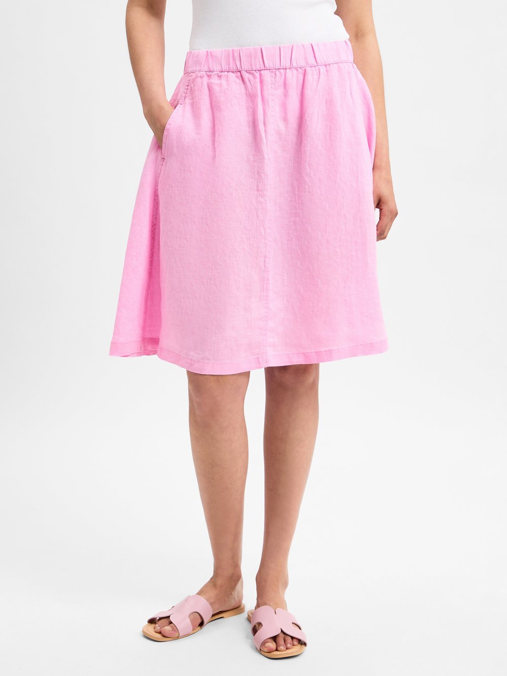 Marie Lund Minirock aus Leinen Damen rosa, 36