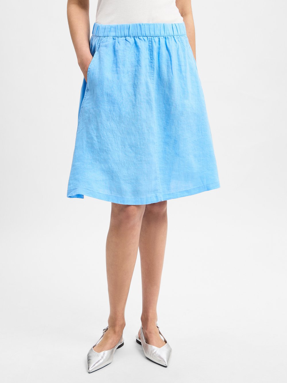 Marie Lund Minirock aus Leinen Damen blau, 44