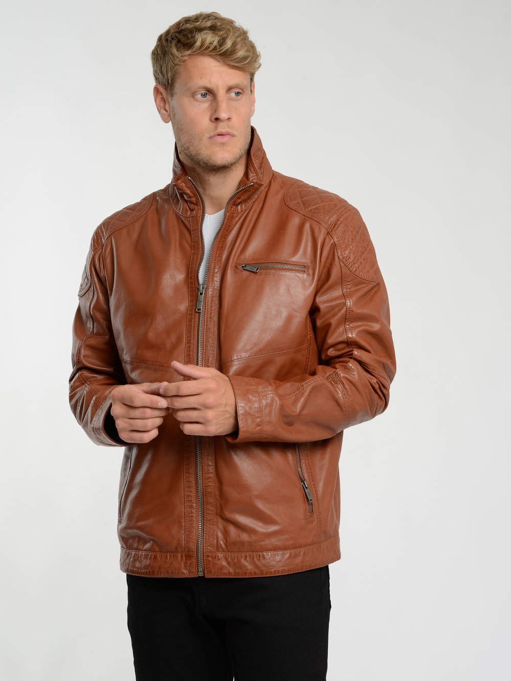 Thumbnail - JCC Lederjacke Herren braun, 50