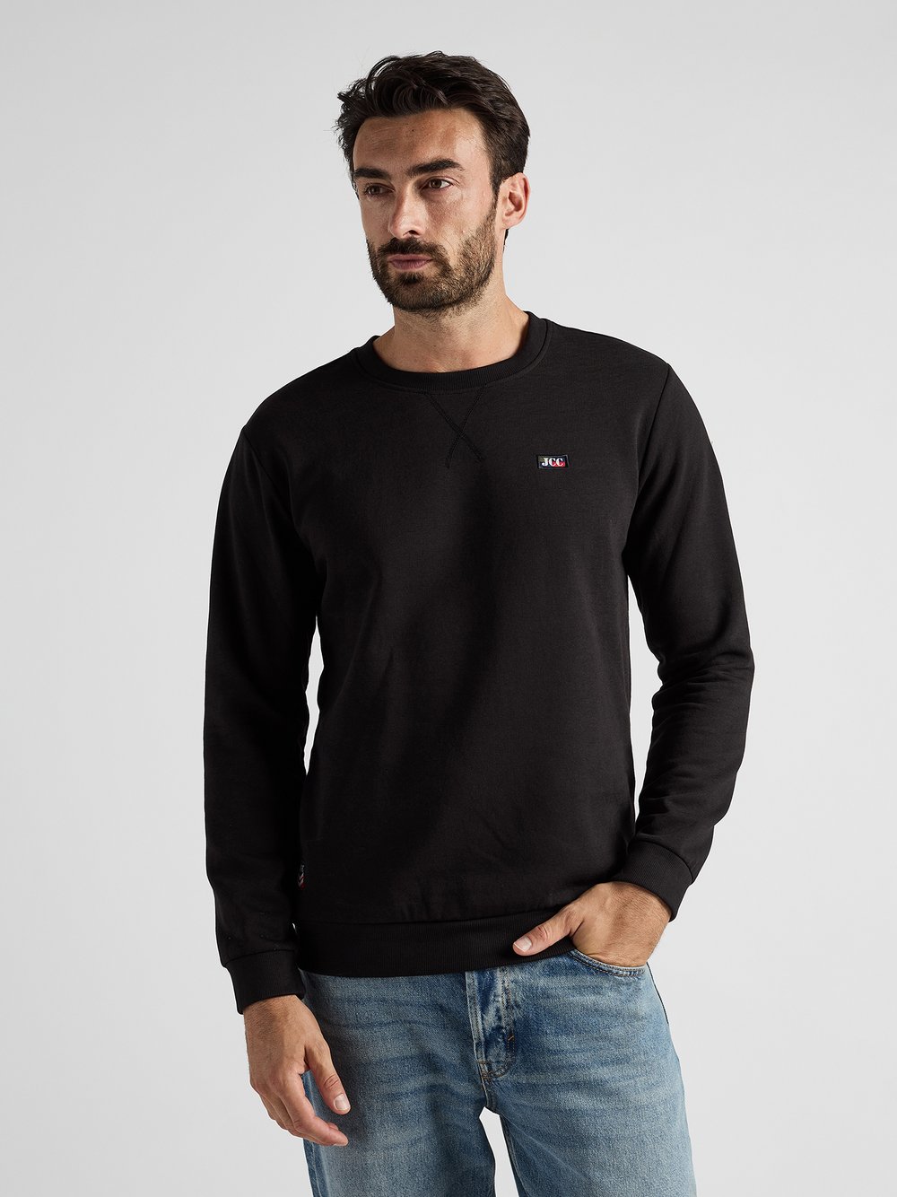 JCC Sweatshirt Herren Baumwolle schwarz, XXXL