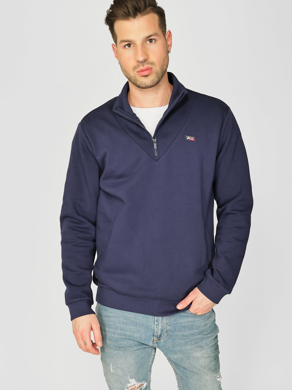 JCC Sweatshirt Herren Baumwolle blau, XXL