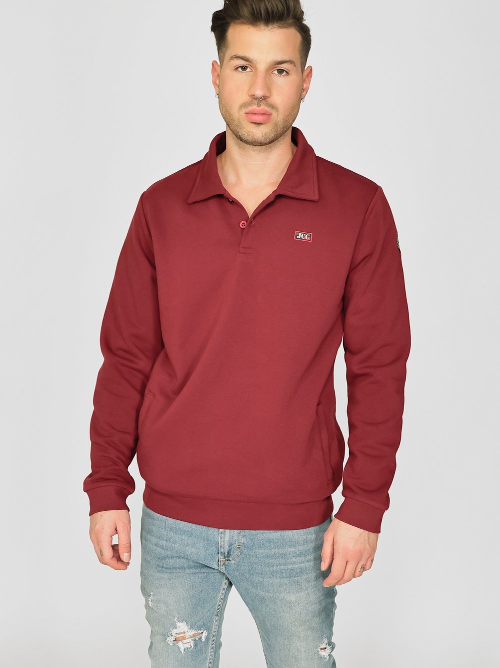 JCC Sweatshirt Herren Baumwolle rot, L