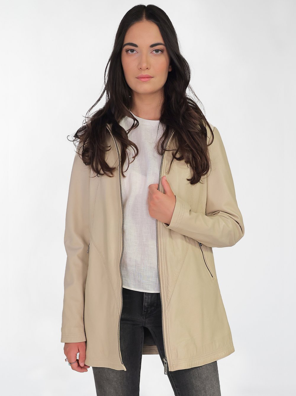 JCC Lederjacke Damen beige, 36