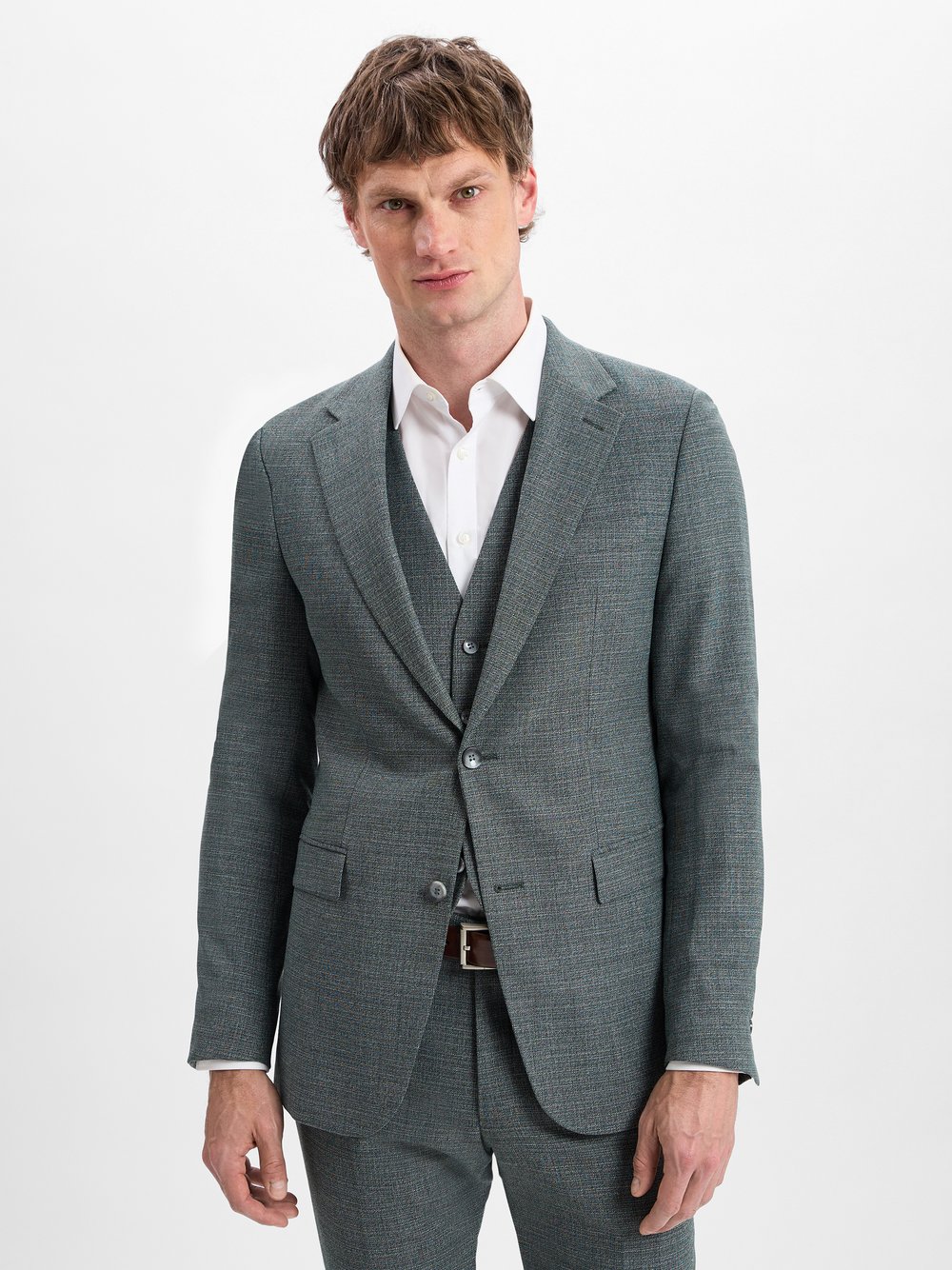 Thumbnail - Strellson Baukasten-Sakko Herren Slim Fit grün meliert, 98