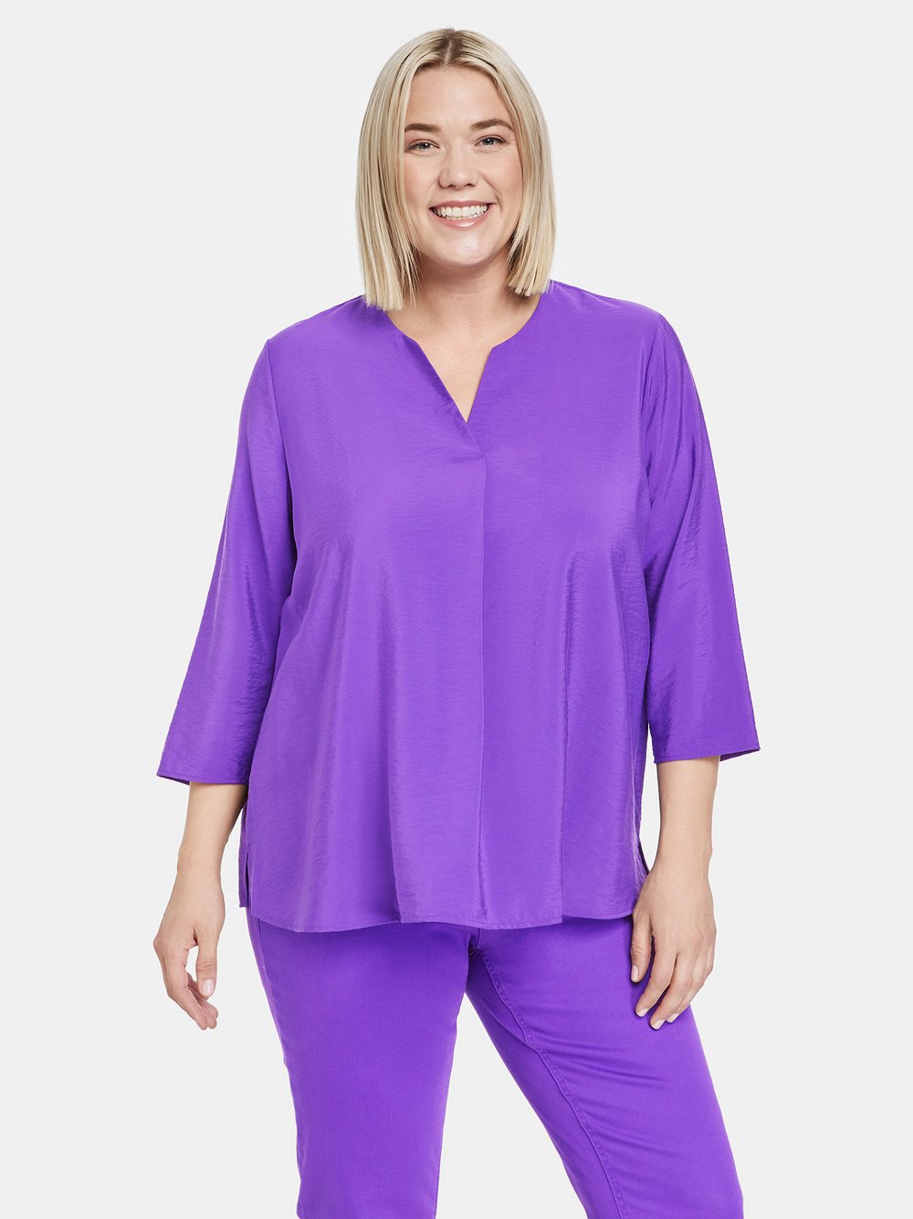 Samoon 3/4 Arm Bluse Damen Viskose lila, 50