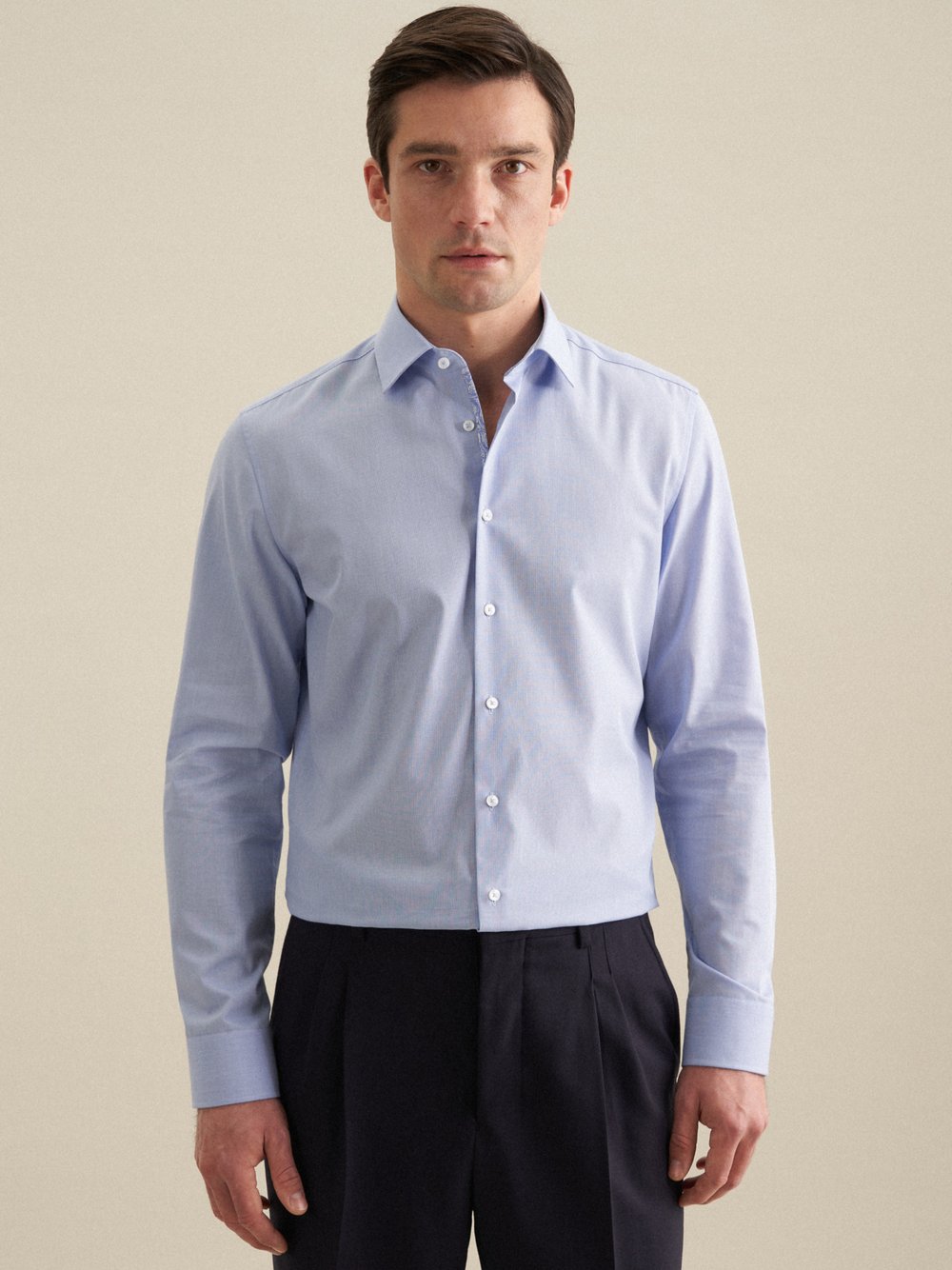 Seidensticker Business Hemd Herren Slim Fit Baumwolle blau, 43