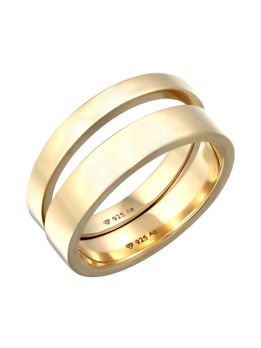 KUZZOI Ring Herren Sterlingsilber gold, 62