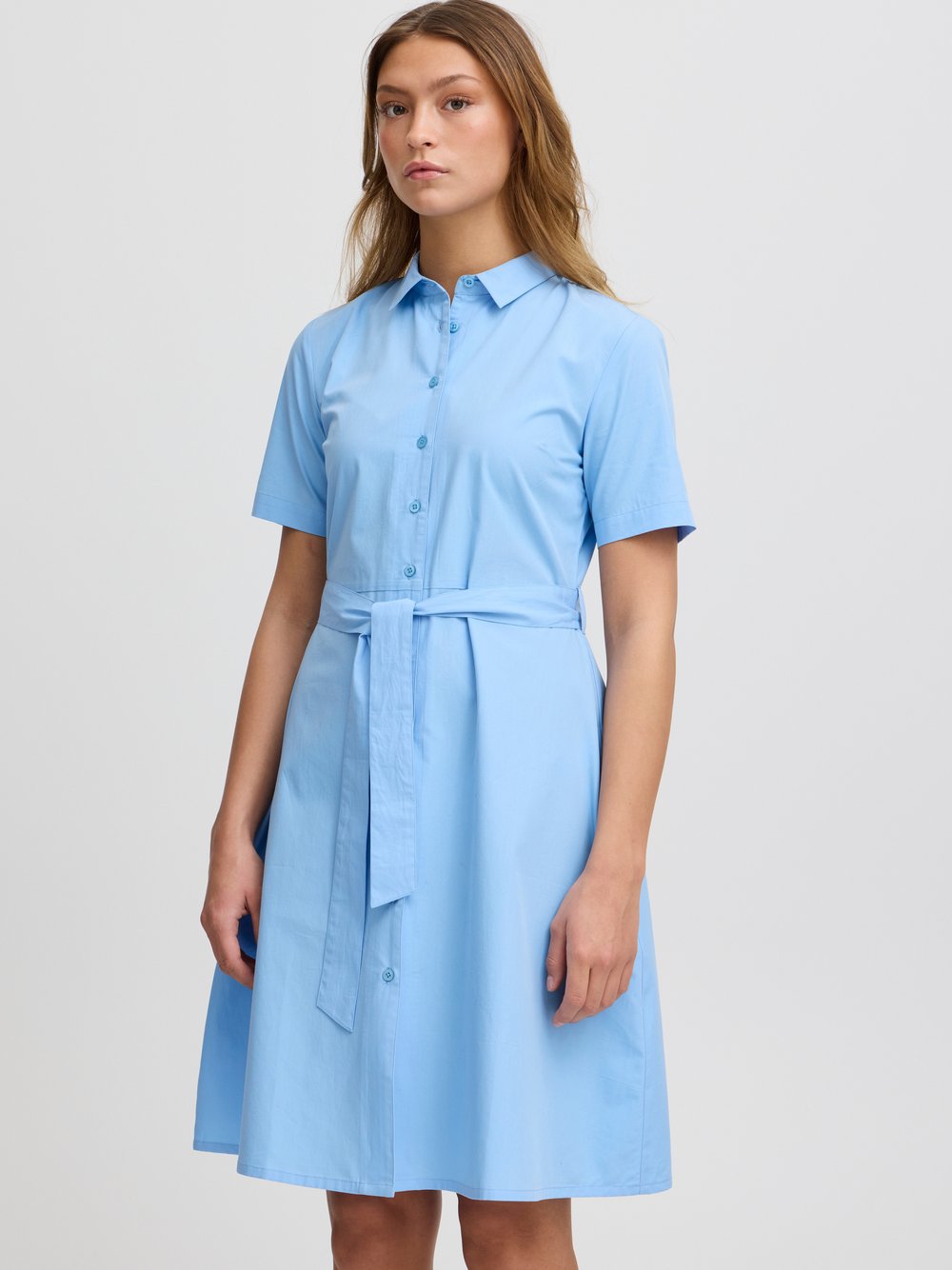 Ichi Kleid Damen Baumwolle blau, 38