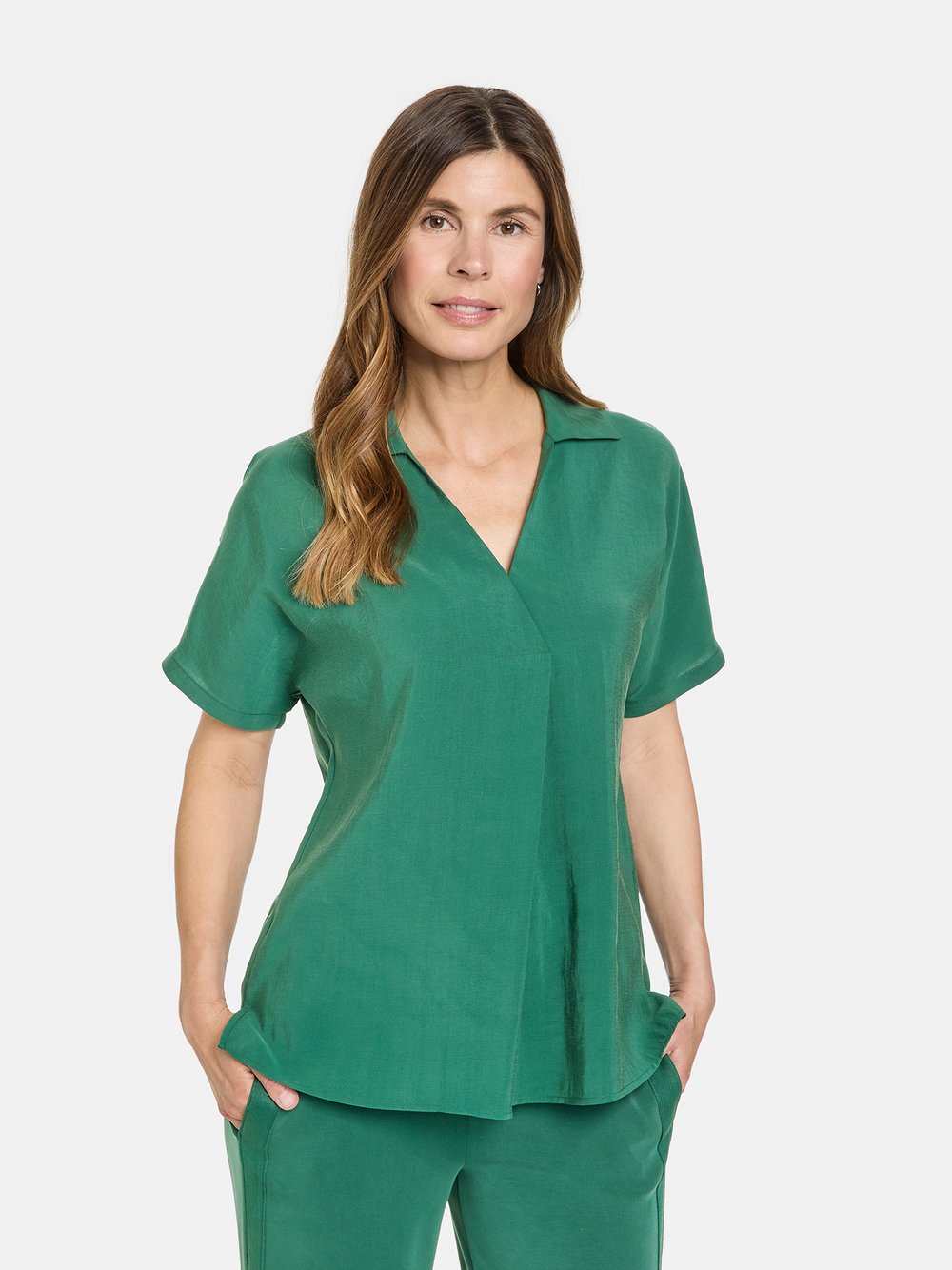 Gerry Weber Blusenshirt, Halbarmbluse Damen grün, 46