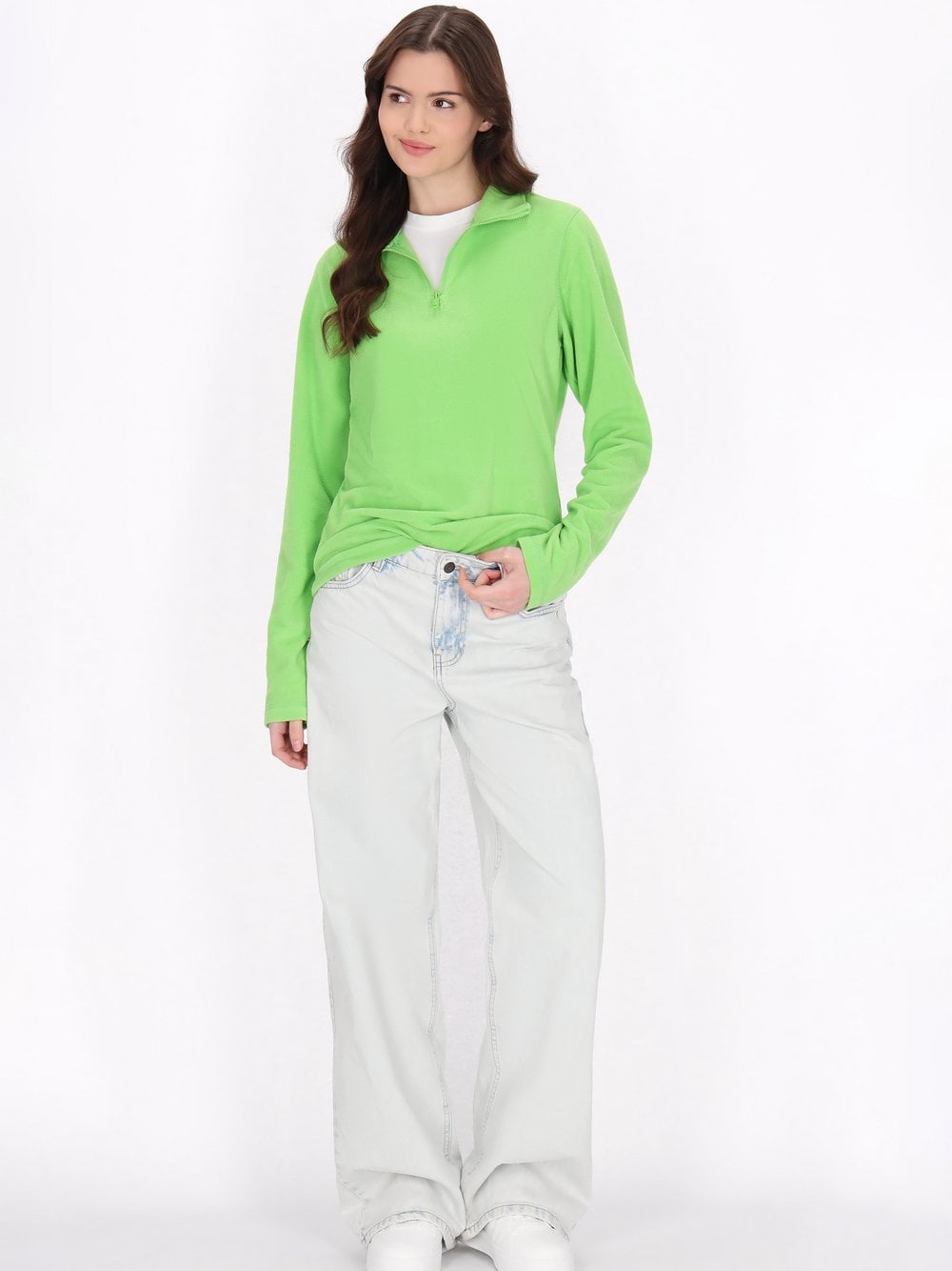 Thumbnail - MyMo Fleecepullover Damen grün, XL