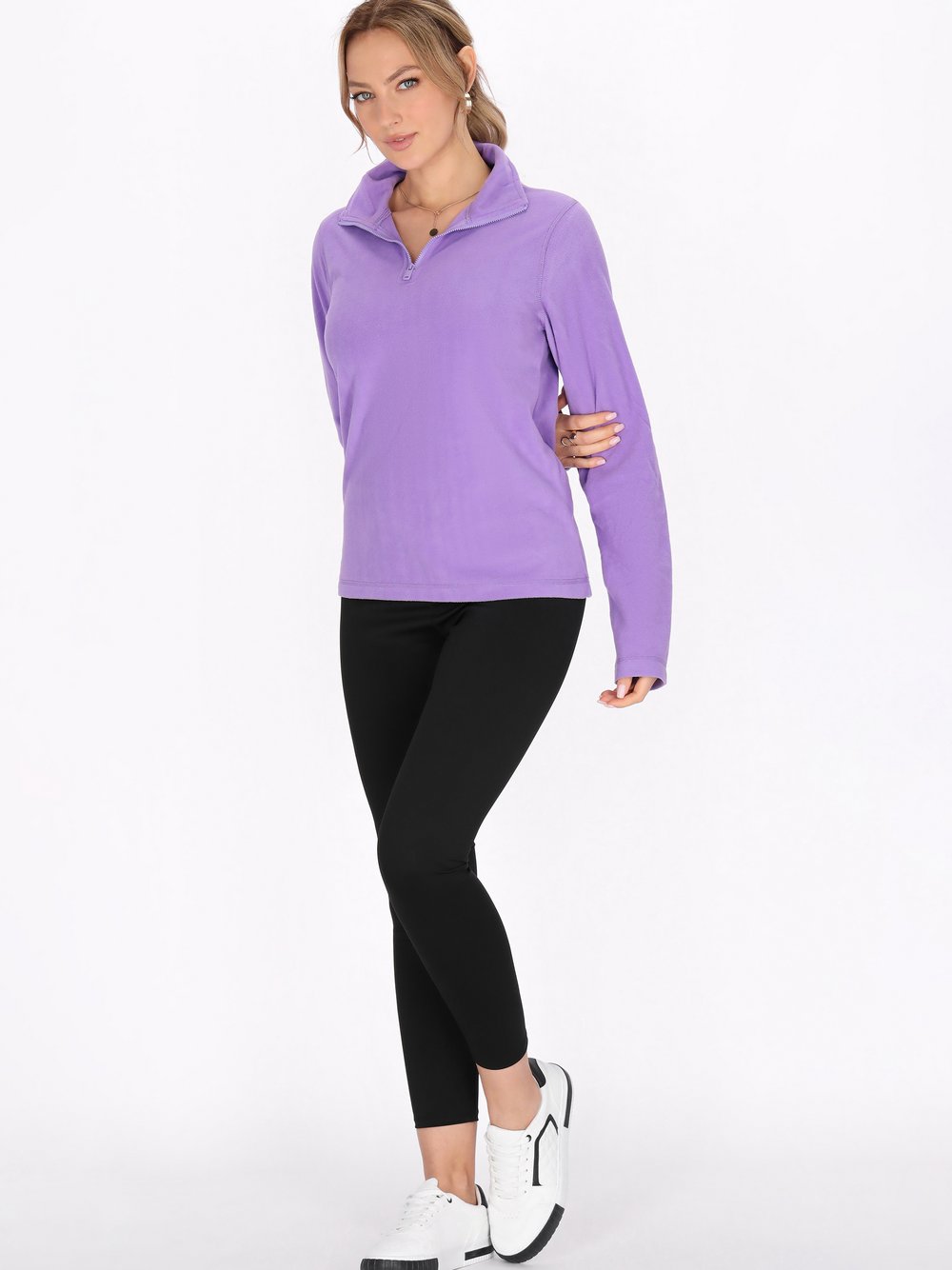 Faina Fleecepullover Damen lila, M