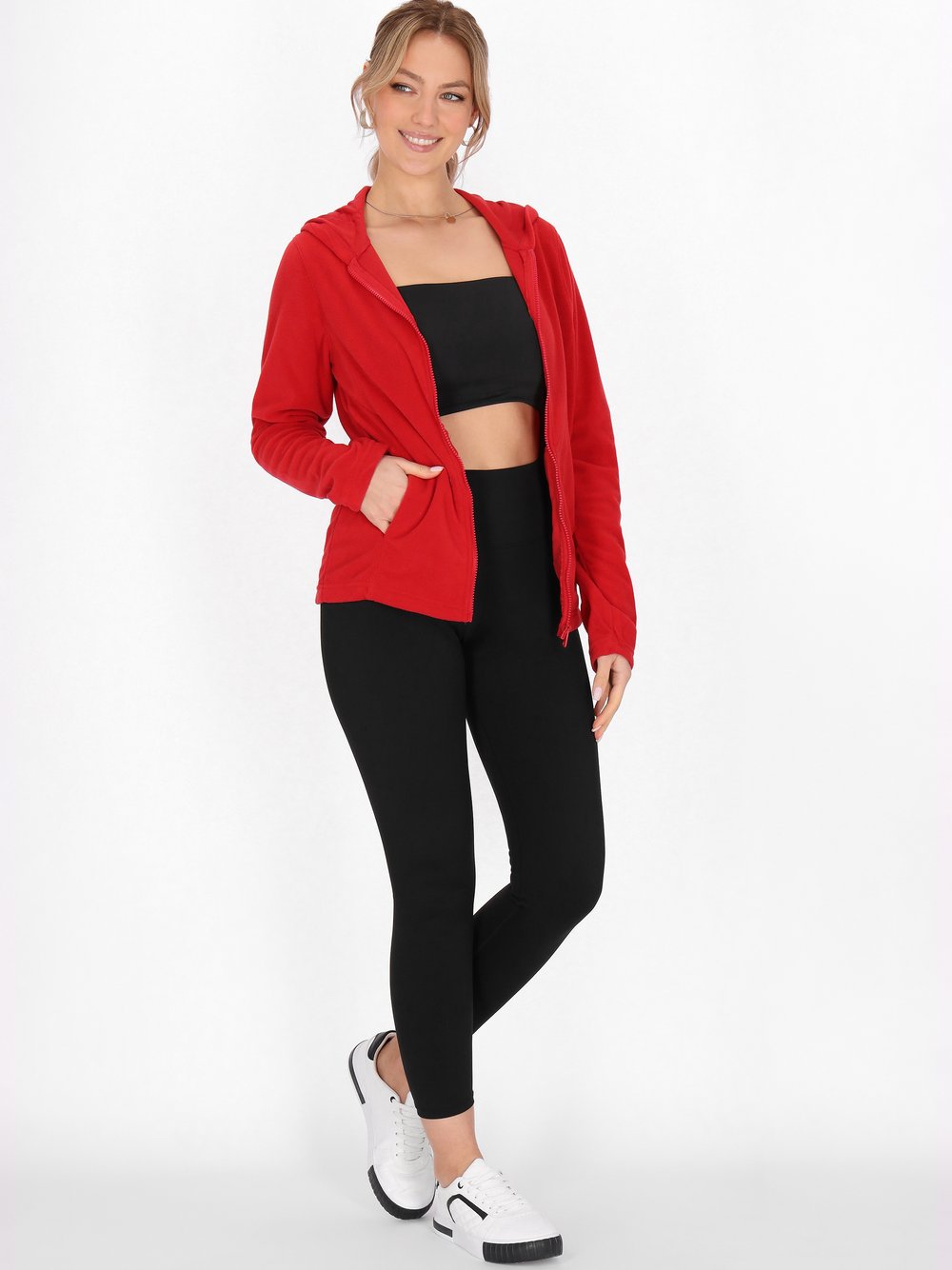 Faina Fleecejacke Damen rot, M