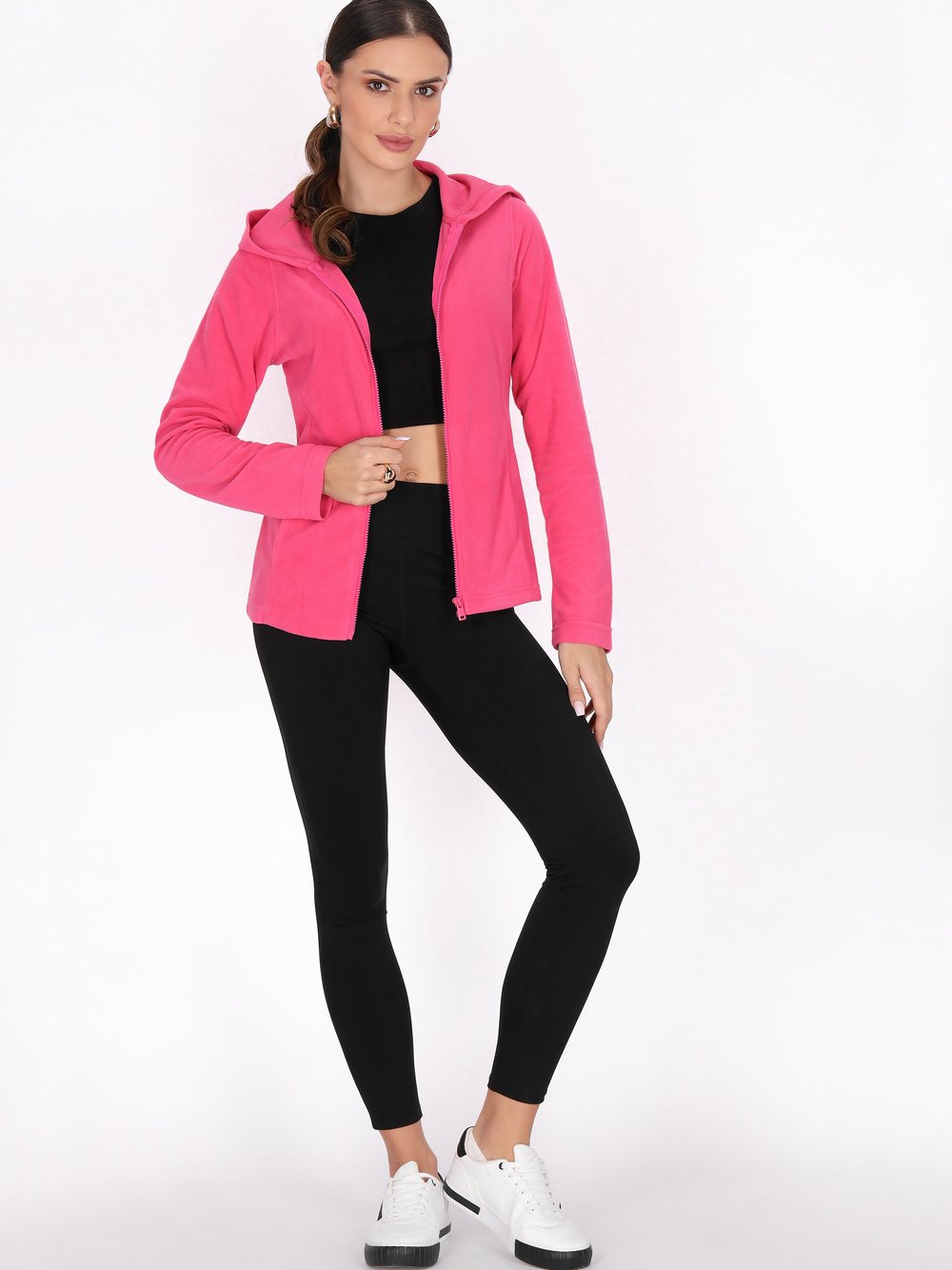 Faina Fleecejacke Damen rosa, XXL