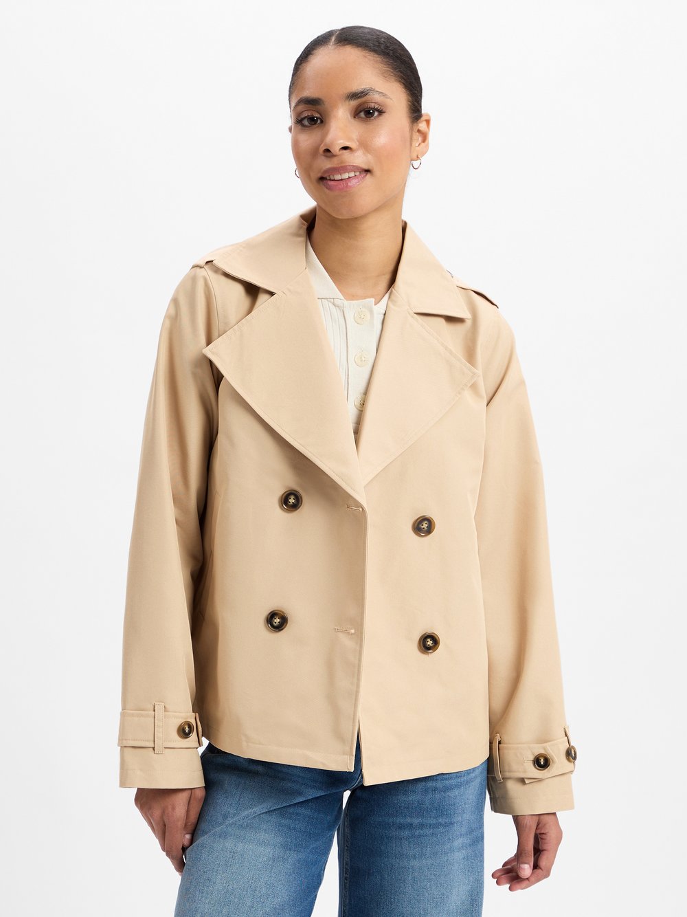 soyaconcept® Übergangsjacke Damen Baumwolle beige, M