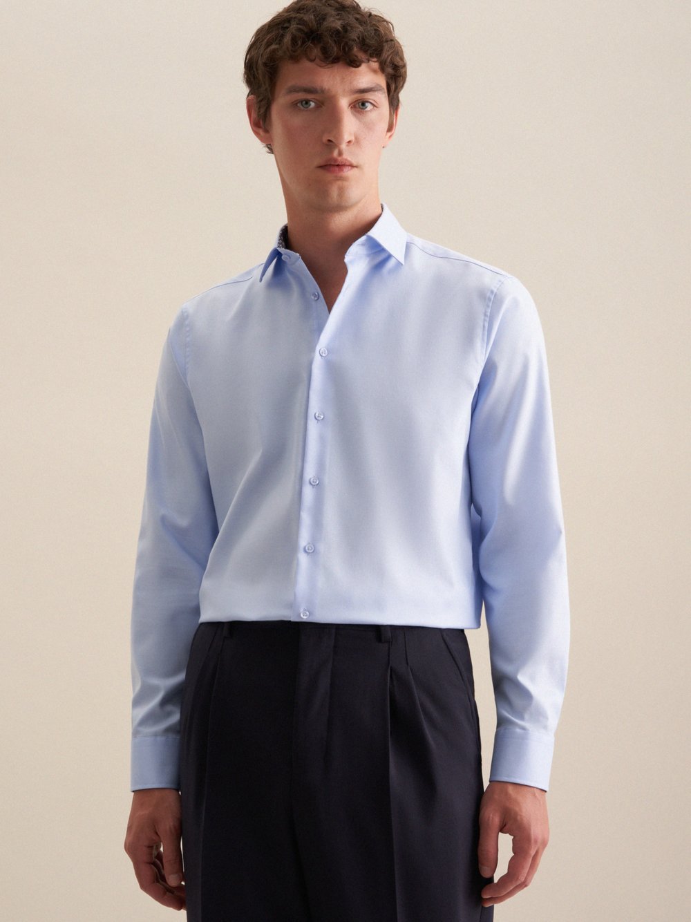 Seidensticker Business Hemd Herren Regular Fit Baumwolle blau, 41