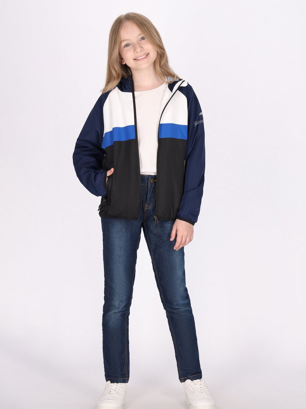 Schmuddelwedda (Kids) Anorak Mädchen blau gestreift, 128