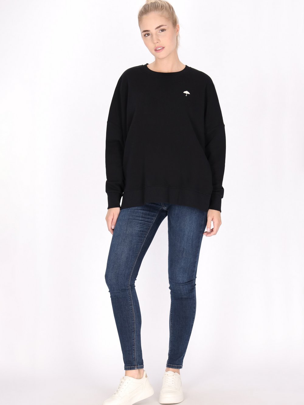 Schmuddelwedda Sweatshirt Damen Baumwolle schwarz, S