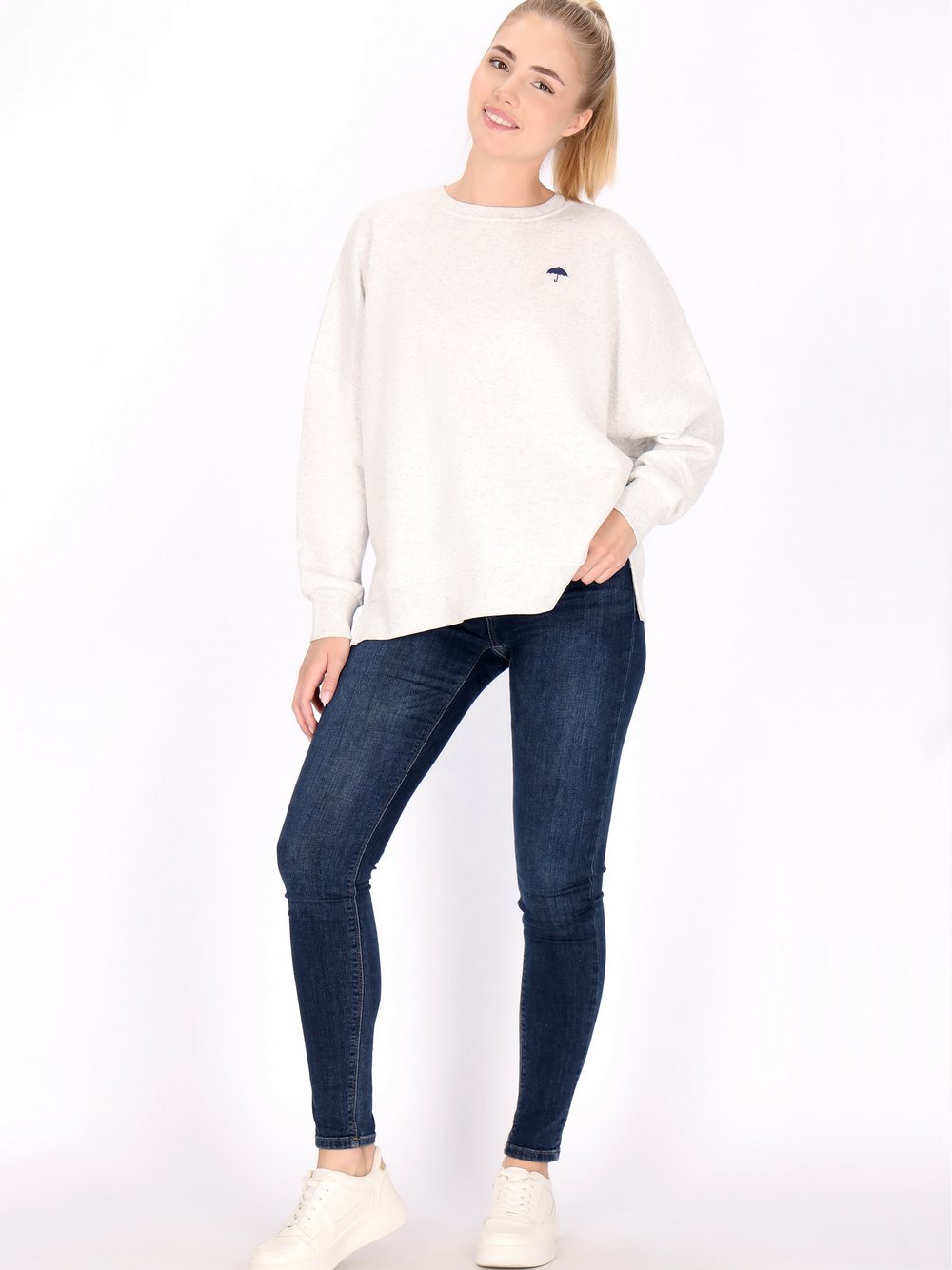 Schmuddelwedda Sweatshirt Damen Baumwolle weiß, M